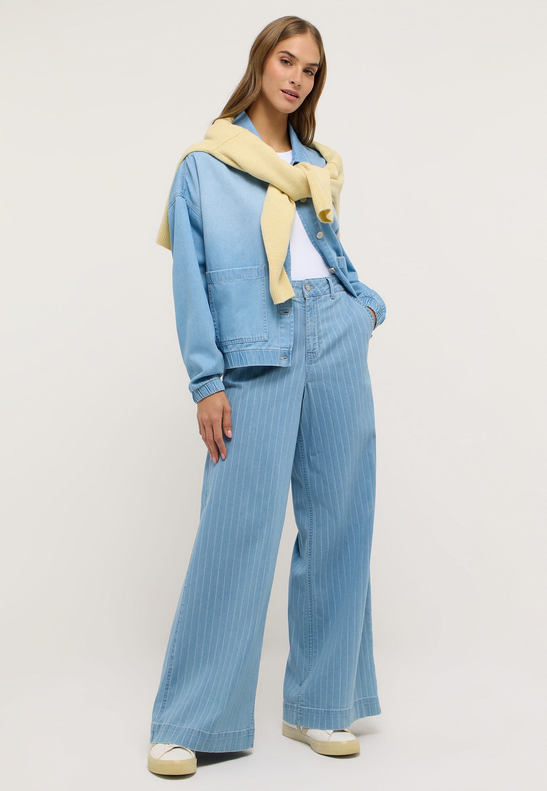 ANGELS Relax-fit-Jeans »Liva Chic« mit Nadelstreifen, Wide Leg