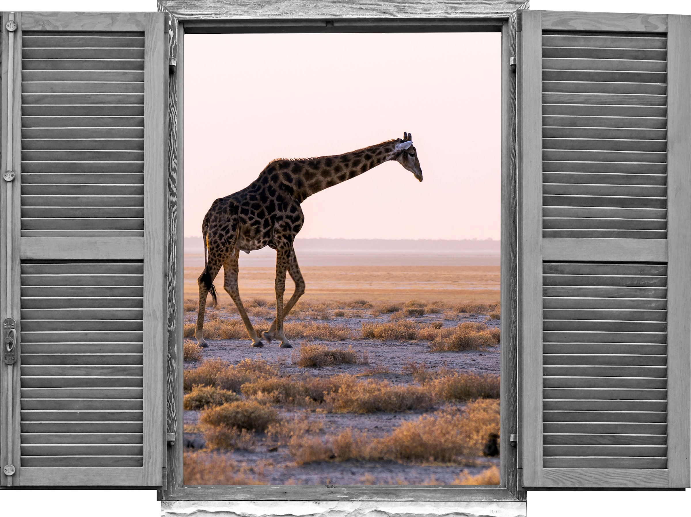 queence Wandtattoo »Giraffe«, (1 St.), Wandsticker, Wandbild, selbstklebend, 3D, Fenster