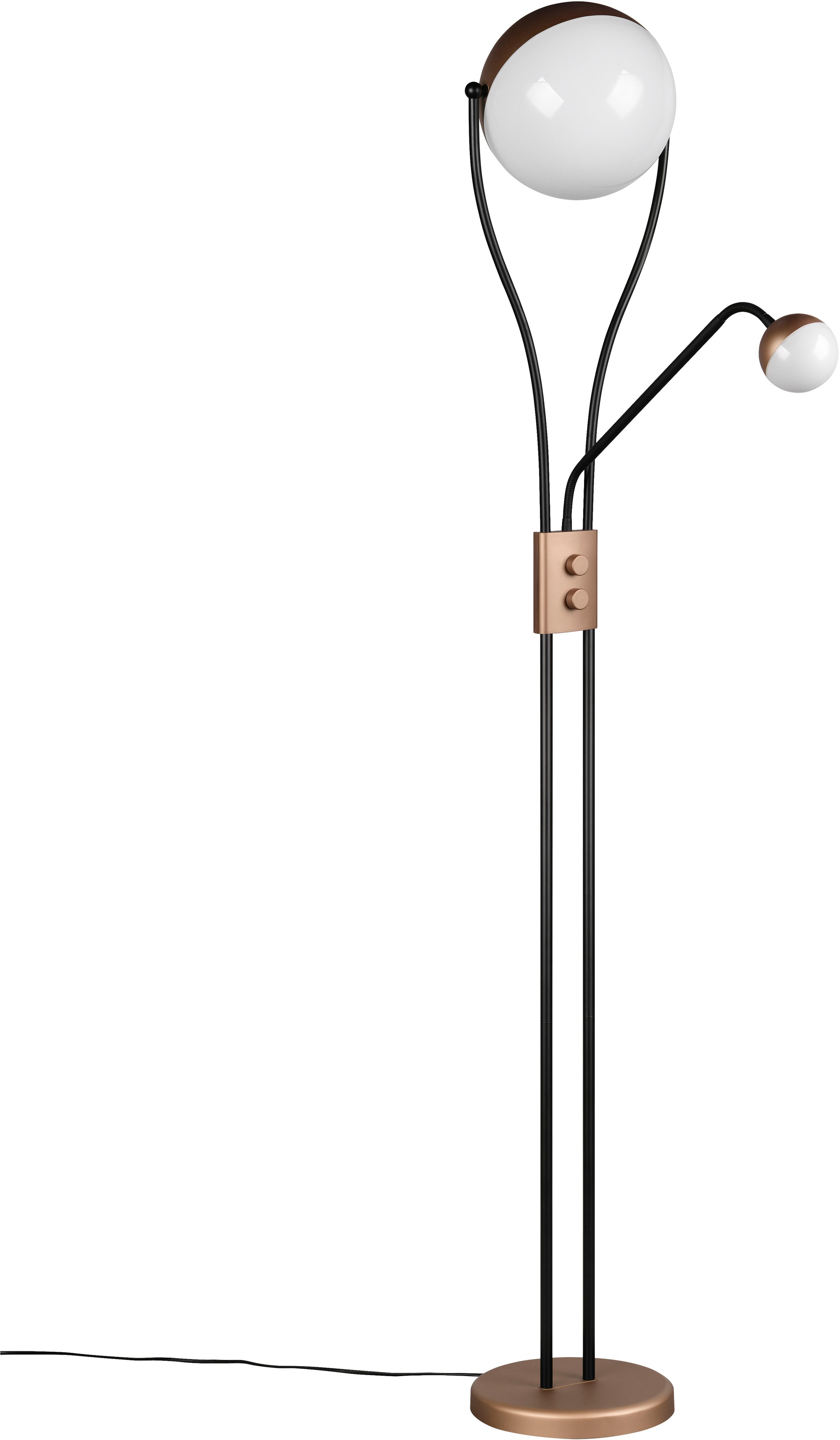 TRIO Leuchten LED Stehlampe »CHRIS, LED Stehleuchte, mit Lesearm, Drehdimmer« LED-Board 1 Stk. Warmweiß flexibles Leselicht getrennt schalten + dimmen, warmweißes Licht 3000K