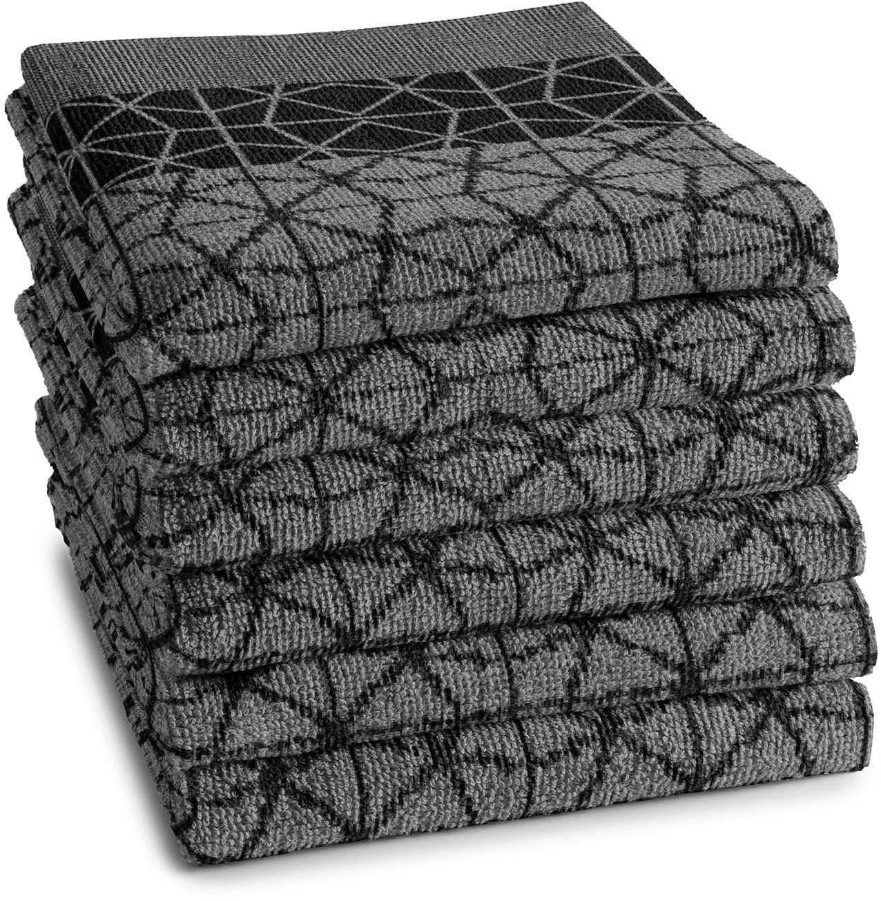 DDDDD Geschirrtuch »Chrystal«, (Set, 6 tlg.), Küchenhandtuch aus weicher Frottee, 50 x 55 cm