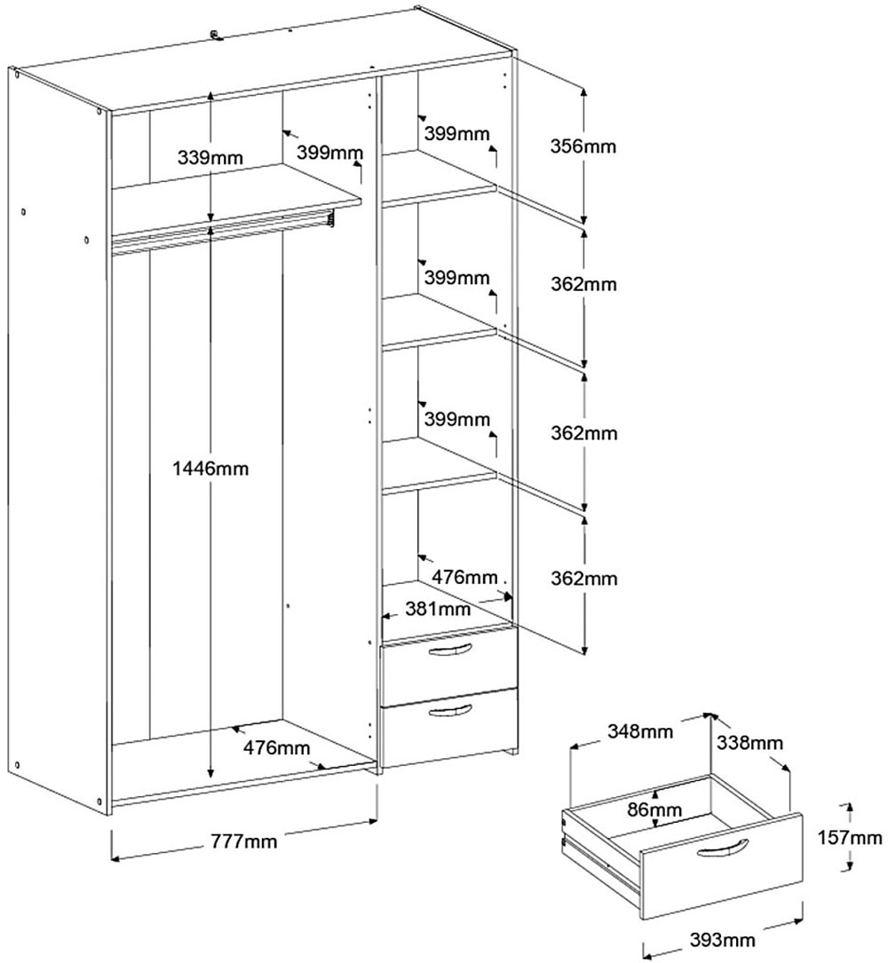 Parisot Drehtürenschrank »Daily 12« 1 Stk. tlg.