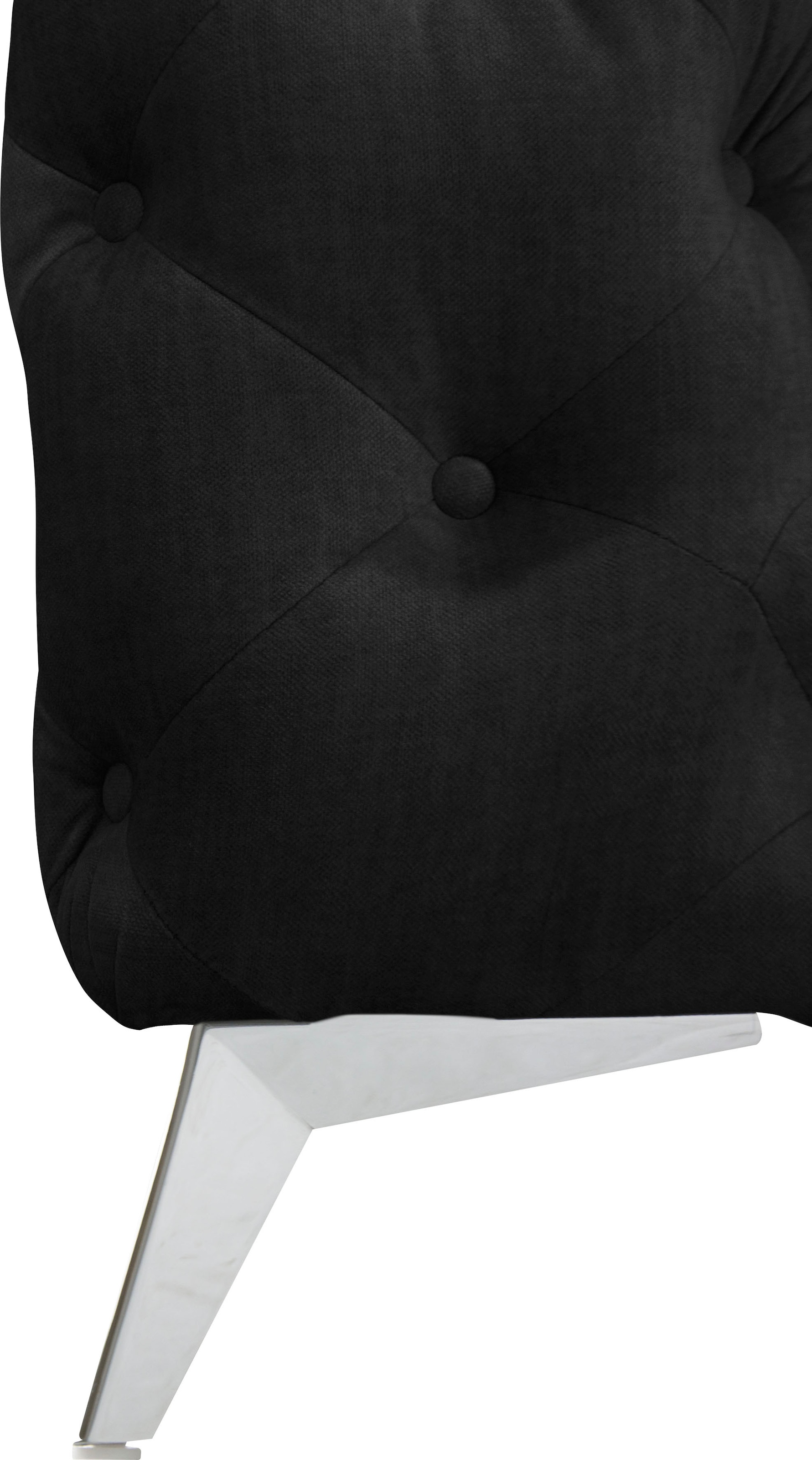 Leonique Chesterfield-Sofa »Ecksofa GLYNIS L-Form mit Wellenunterfederung, Maße B/T/H 264/204/75cm«, aufwändige Knopfheftung, moderne Chesterfield Optik, Fußfarbe wählbar