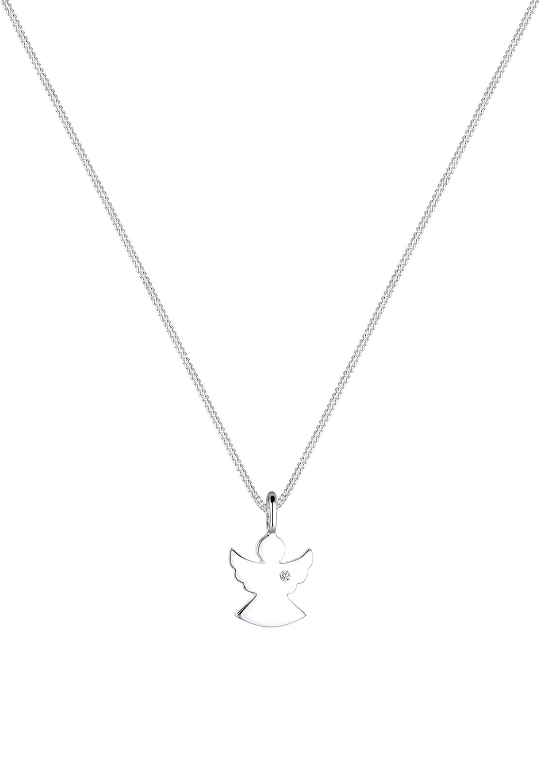Elli DIAMONDS Silberkette »Halskette Engel Diamant Weiß Brillantschliff (0.015ct) 925 Sterling Silber«