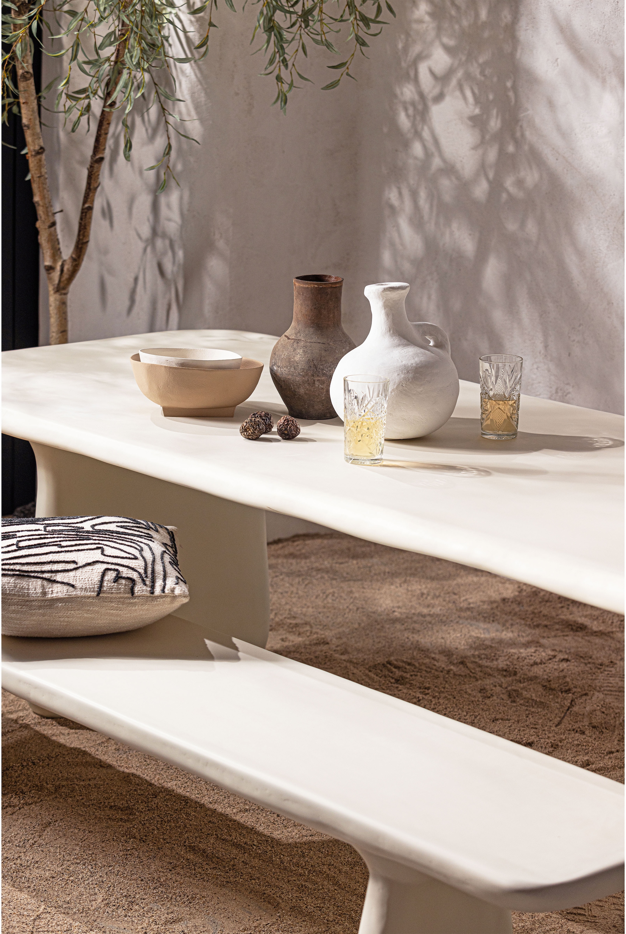 WOOOD Sitzbank »WOOOD LOGGIA TUINBANK 227X40 CM VEZELVERSTERKTE POLYMEER NATUREL« Loggia Essbank aus FRP