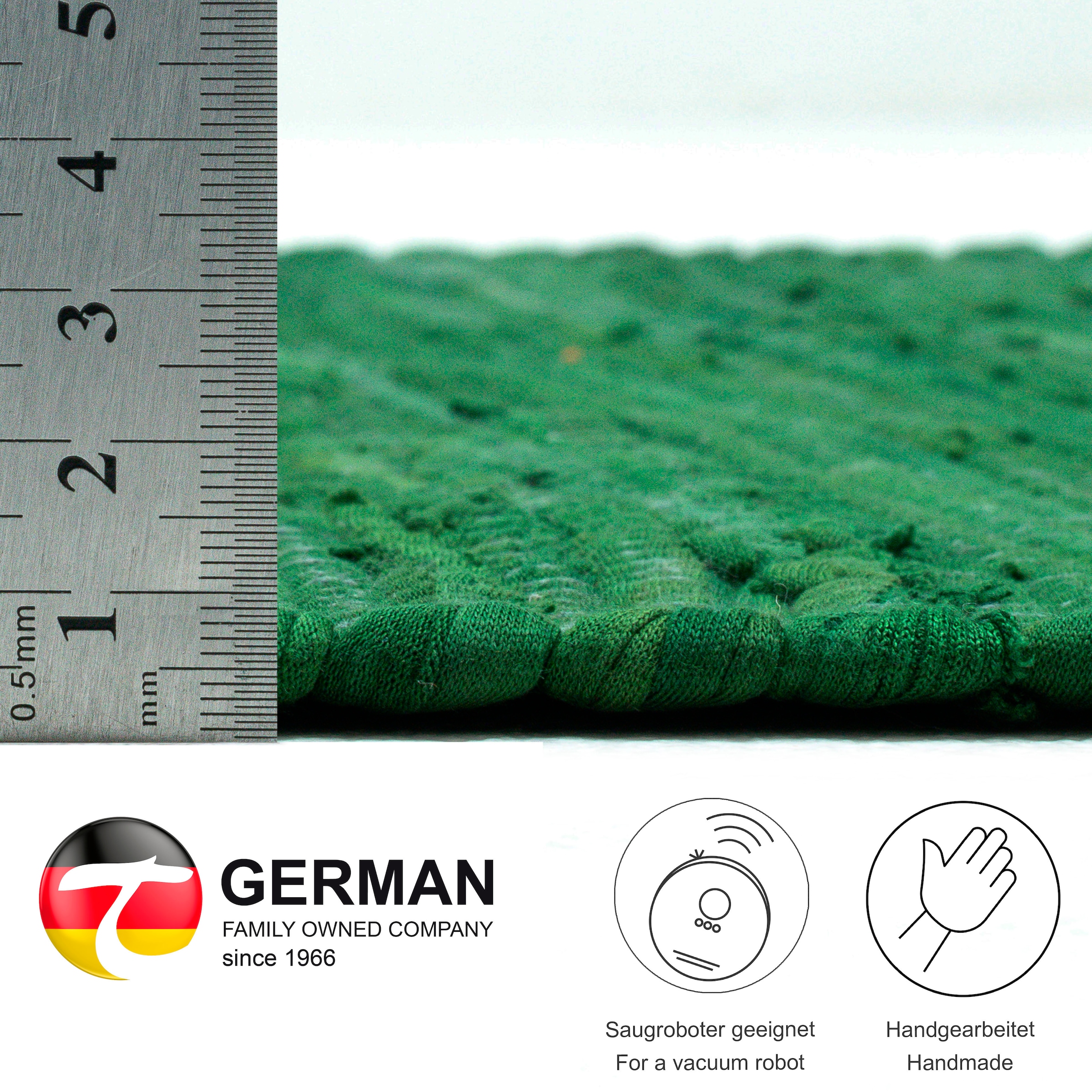 THEKO Teppich »Happy Cotton Fleckerl, handgewebt«, rechteckig, 5 mm Höhe, Flachgewebe, reine Baumwolle, meliert, mit Fransen, auch als Läufer