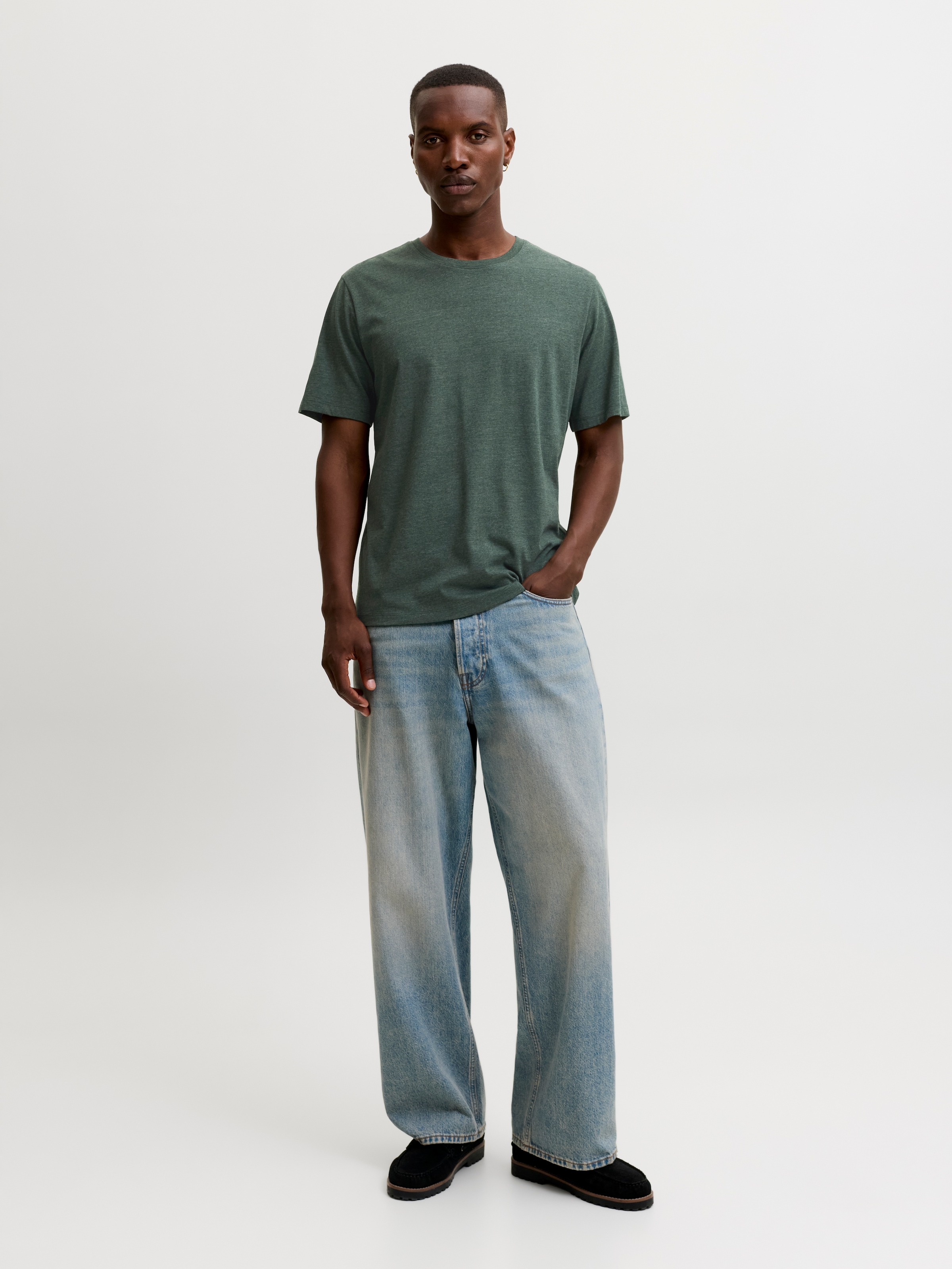 Jack & Jones Rundhalsshirt »JJEORGANIC MELANGE TEE SS O-NECK NOOS« Baumwollmischung, regular fit