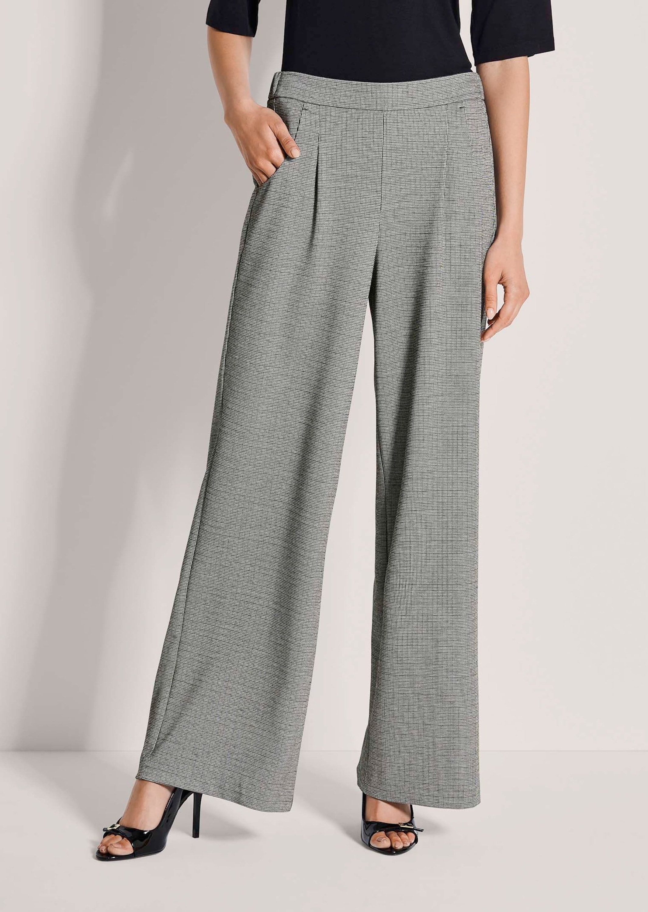MADELEINE Stoffhose »Bundfaltenhose Schlupfhose mit Karo-Muster«  Minimaldessin