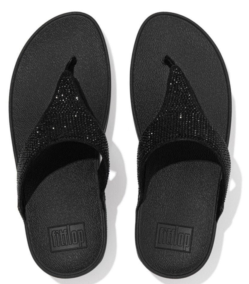 Fitflop Dianette »LULU CRYSTAL EMBELLISHED TOE-POST SANDALS - HOTFIX«  Keilabsatz, Sommerschuh, Zehentrenner mit weichem Zehensteg