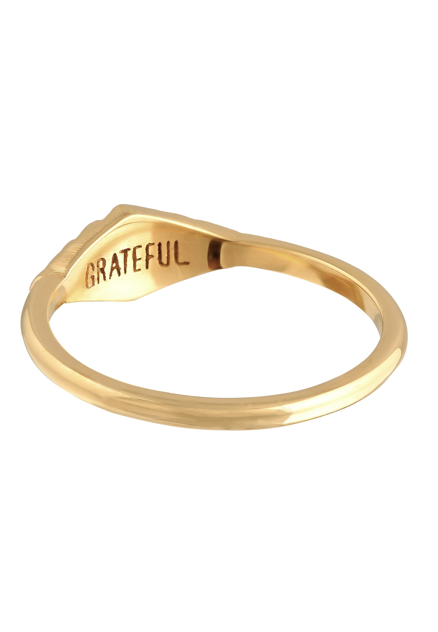 HAZE & GLORY Silberring »Ring Siegelring Marquis - Gratitude 375 Gelbgold«