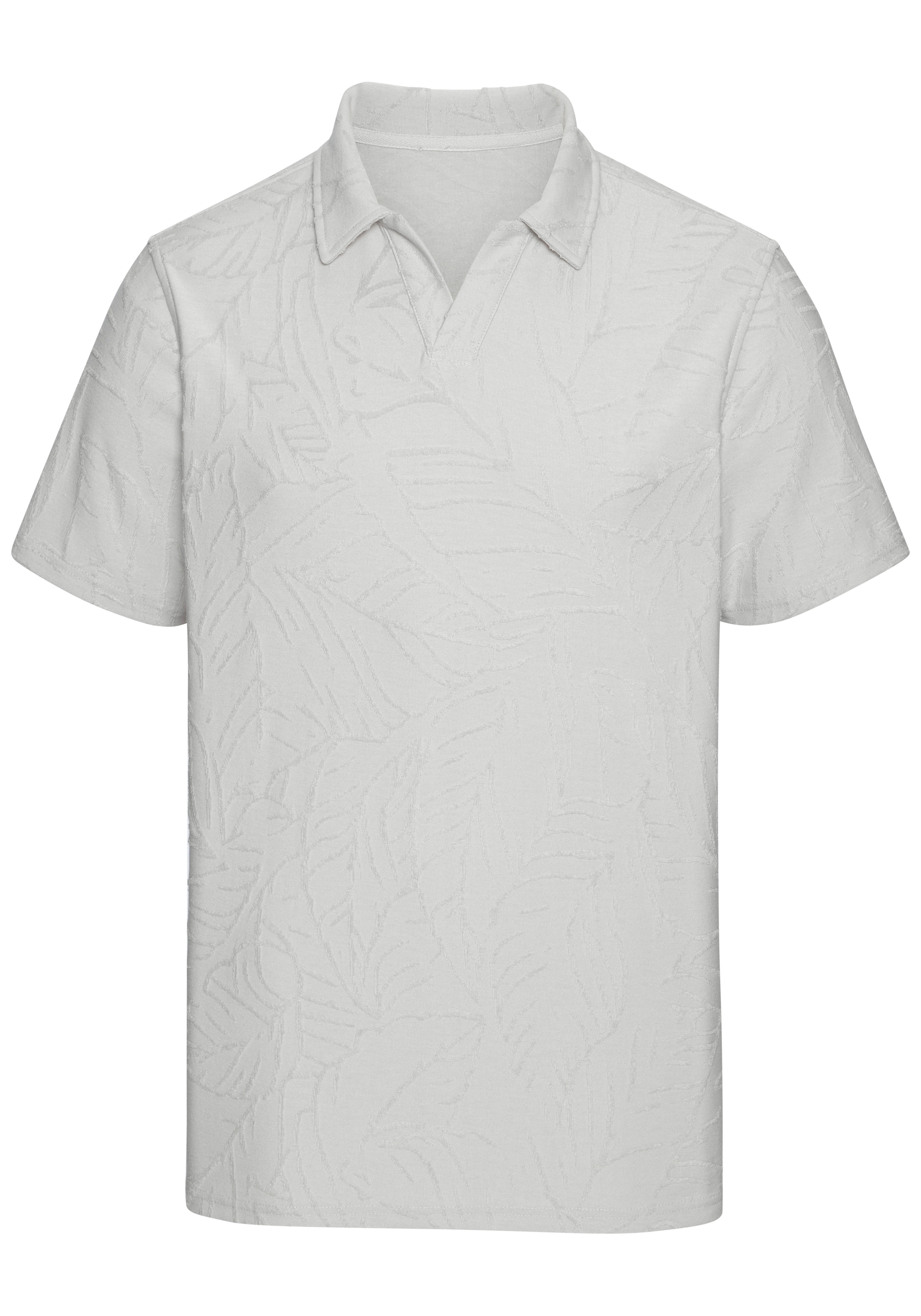 Beachtime Poloshirt », T-Shirt mit Kragen« neue Strukturqualität im Blätter-Design