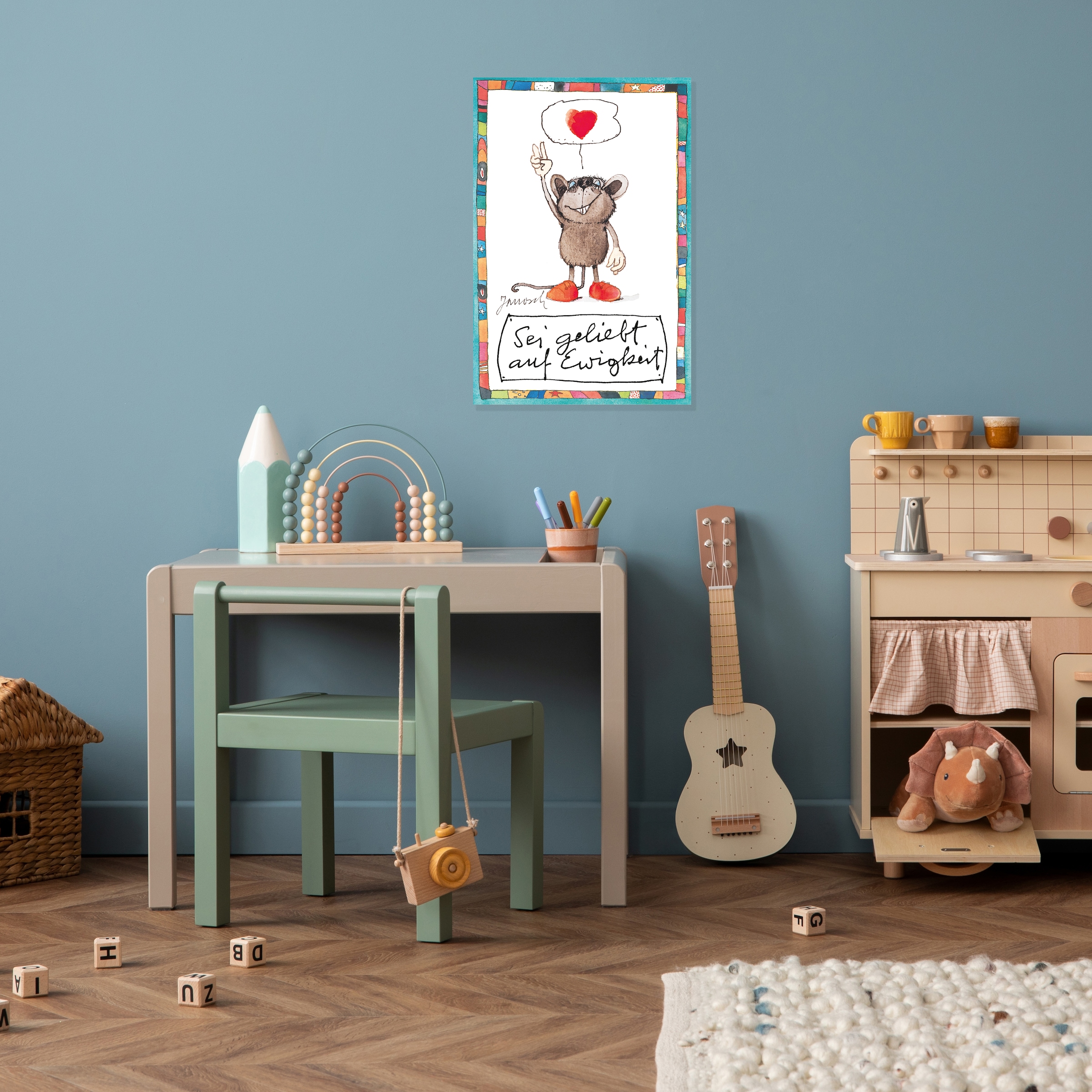 LuckyLinde Wanddekoobjekt »Sei geliebt auf Ewigkeit« Exklusive JANOSCH Kindermotive, Stahlschild