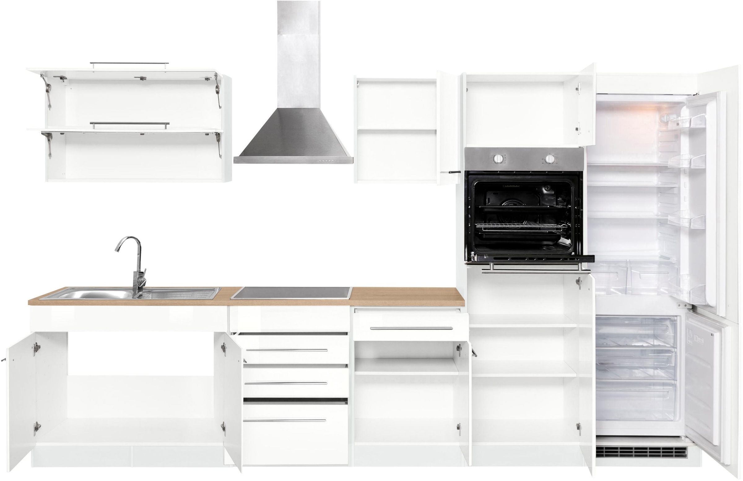 KOCHSTATION Küchenzeile »KS-Eton«, mit E-Geräten, Breite 330 cm