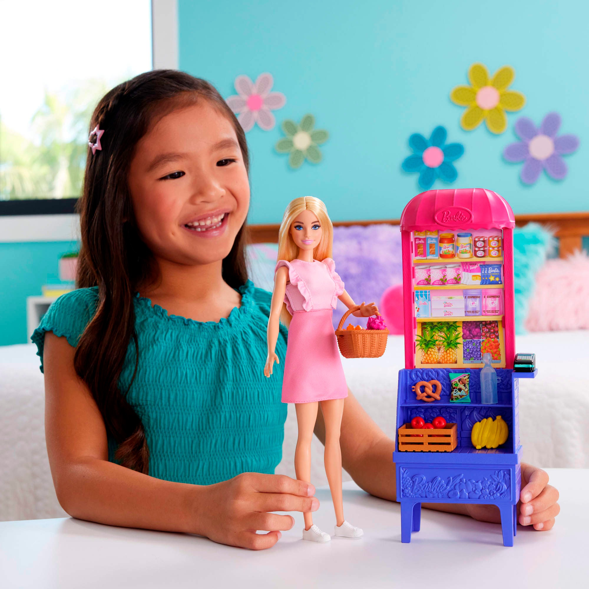 Barbie Anziehpuppe »Barbie Malibu Marktstand Spielset«