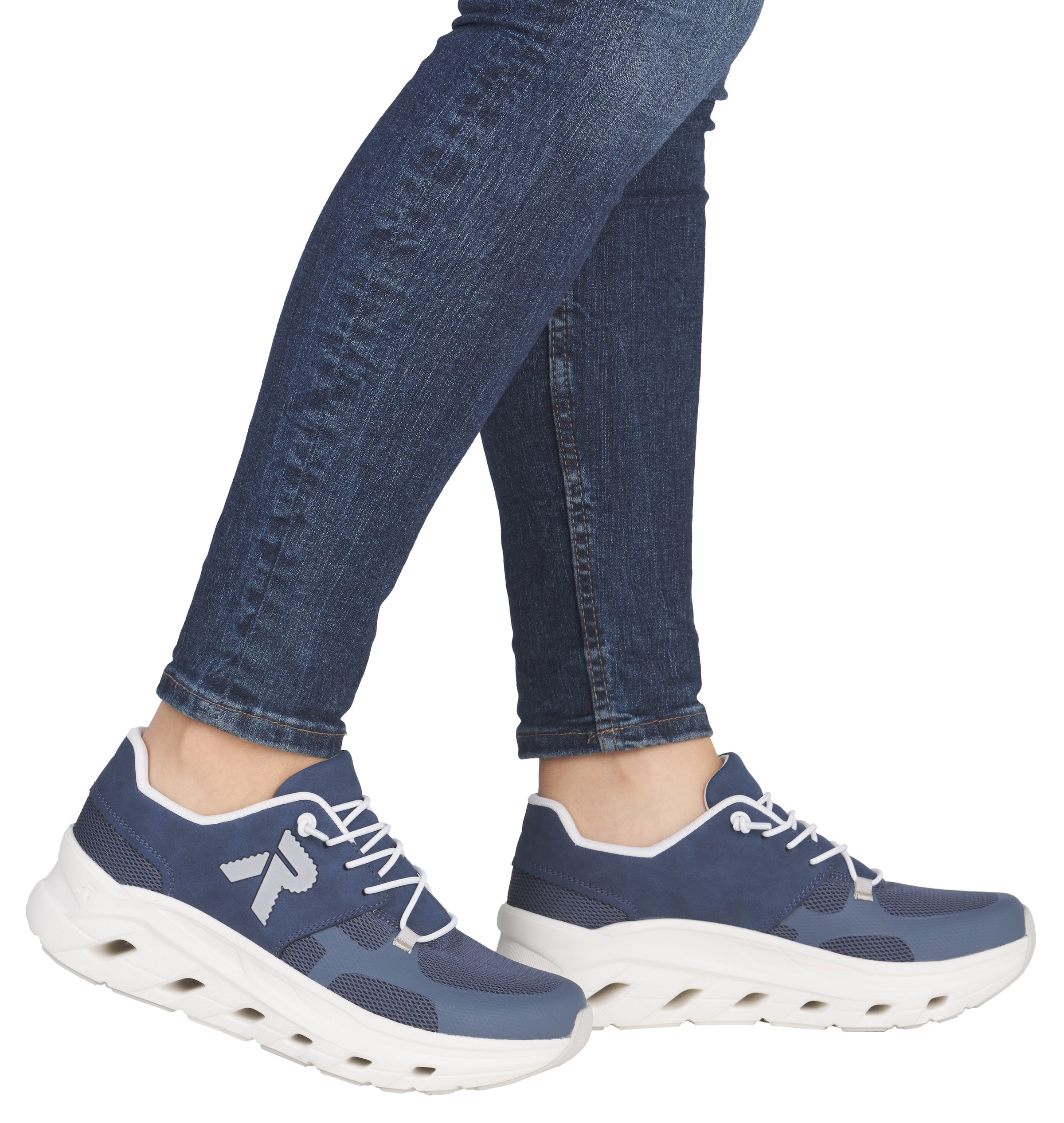 RIEKER Sport Plateausneaker, Slip-on Sneaker, Halbschuh, Freizeitsneaker mit MemoSoft-Innensohle
