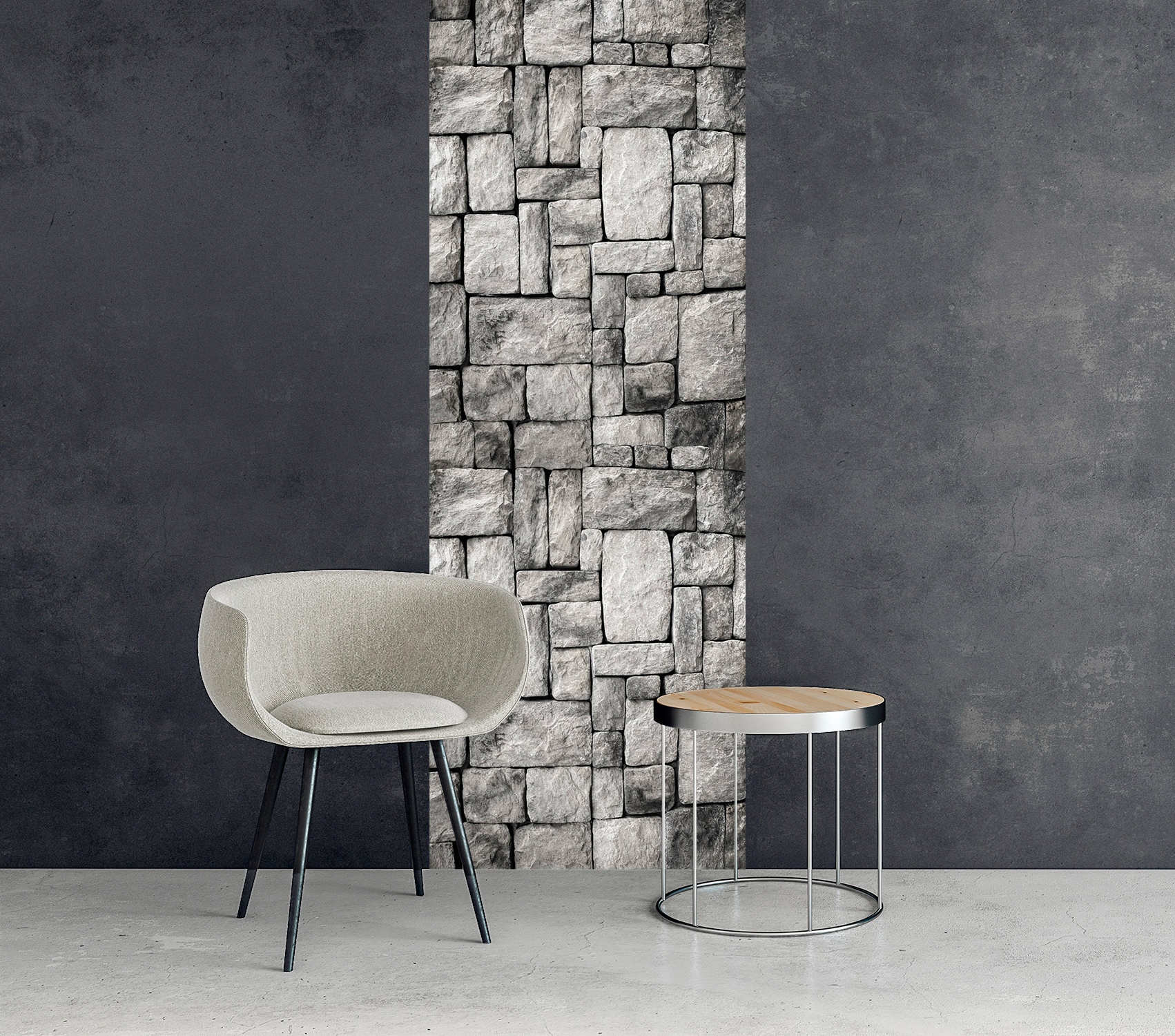 queence Vinyltapete »Felipe« Abriebeffekte | Steinoptik | bedruckt | clean | minimalistisch | unifarben glatt 90x250cm, selbstklebend, kinderleichte Anbringung, , Sticker