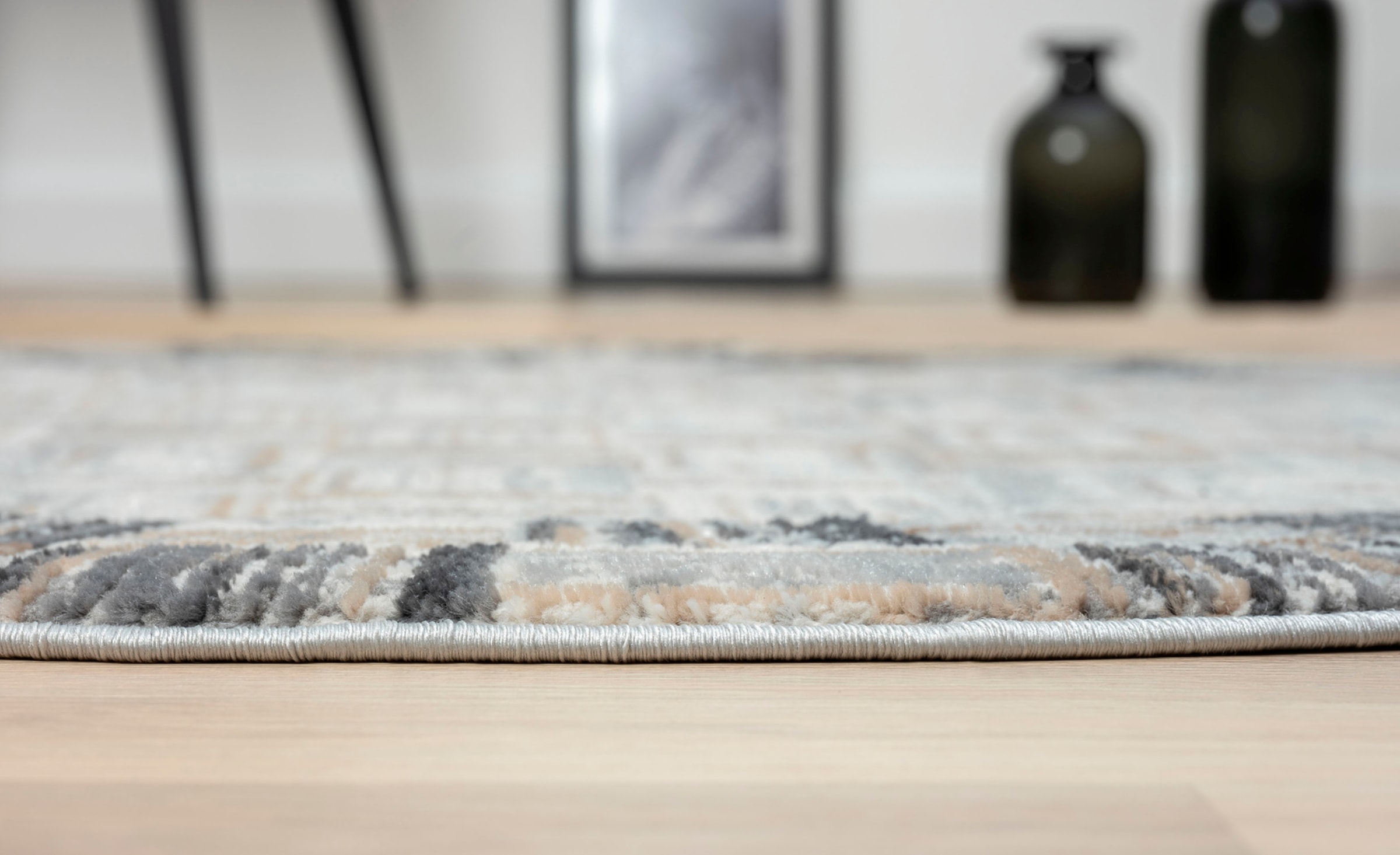 Myflair Möbel & Accessoires Teppich »My Mood«, rund, 8 mm Höhe, Kurzflor, Scandi-Design, mit Bordüre, besonders weich durch Microfaser