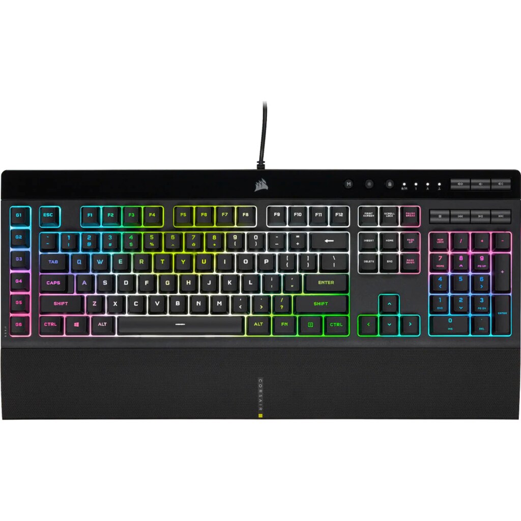 Corsair Gaming-Tastatur »K55 RGB PRO XT«, (Makrotasten-Ziffernblock-USB-Anschluss)