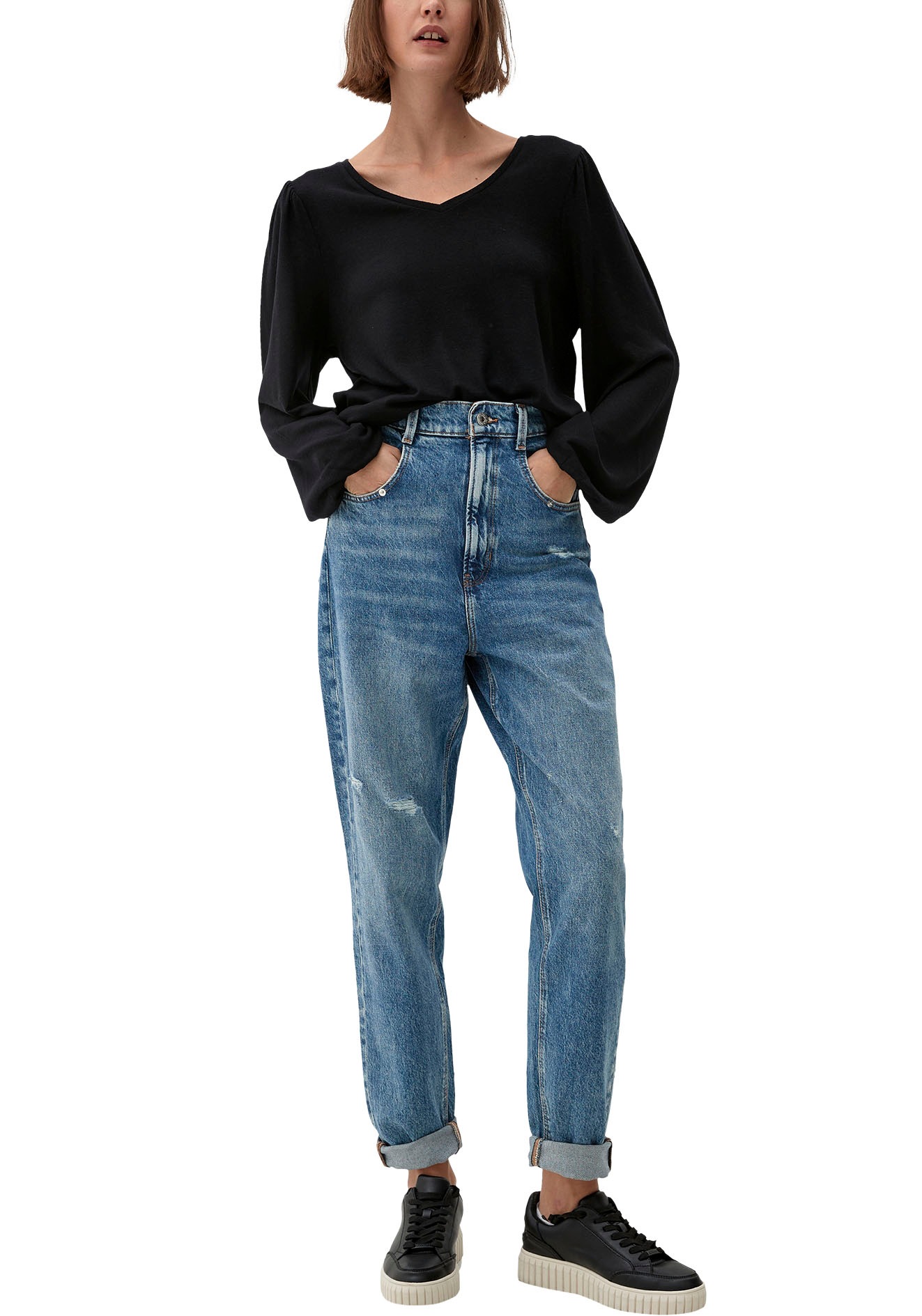 Q/S by s.Oliver Mom-Jeans »Megan« high rise tapered leg NV7642
