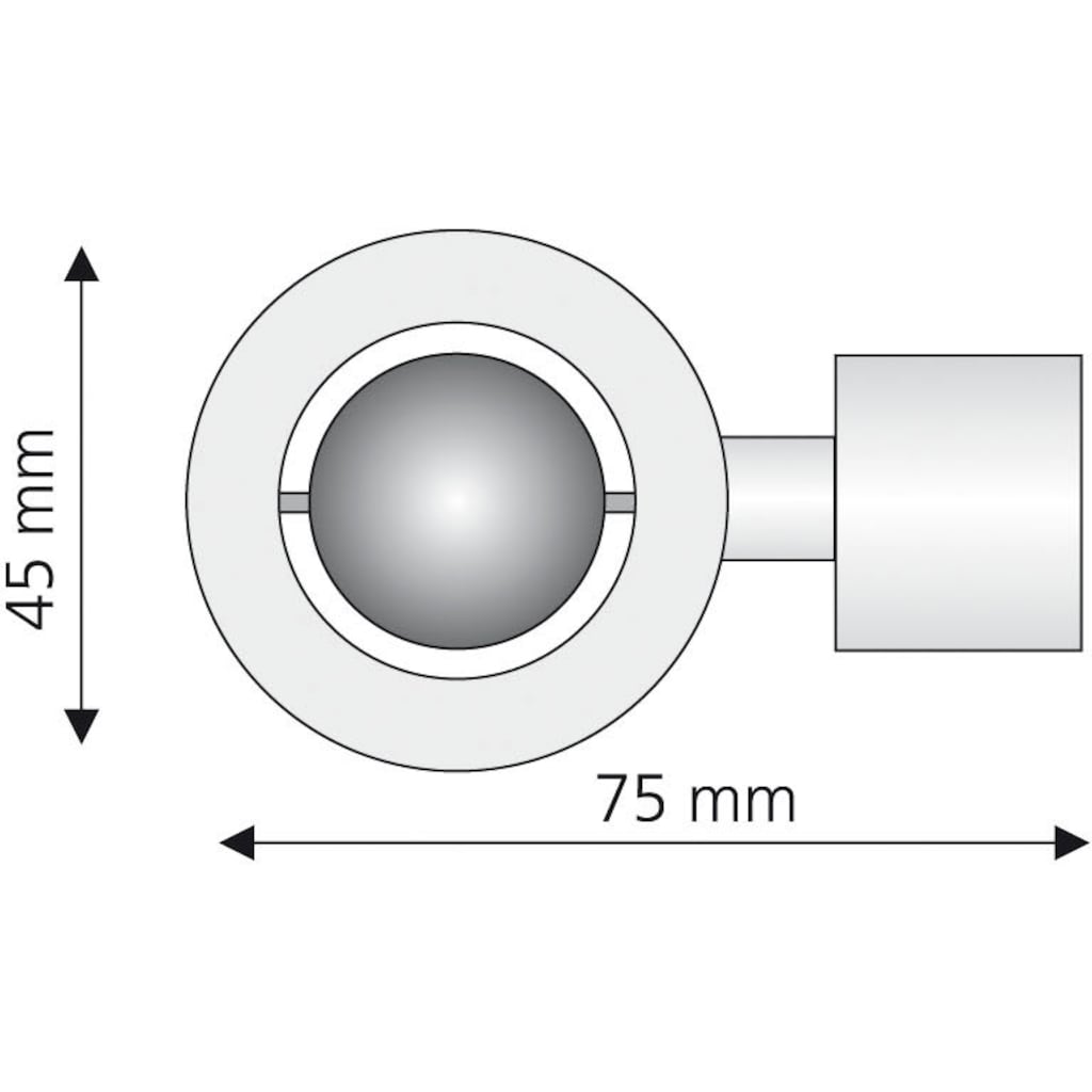 Liedeco Gardinenstangen-Endstück »Endstück, Endknopf edelstahl-optik "France" Lyon«, (1 St.)