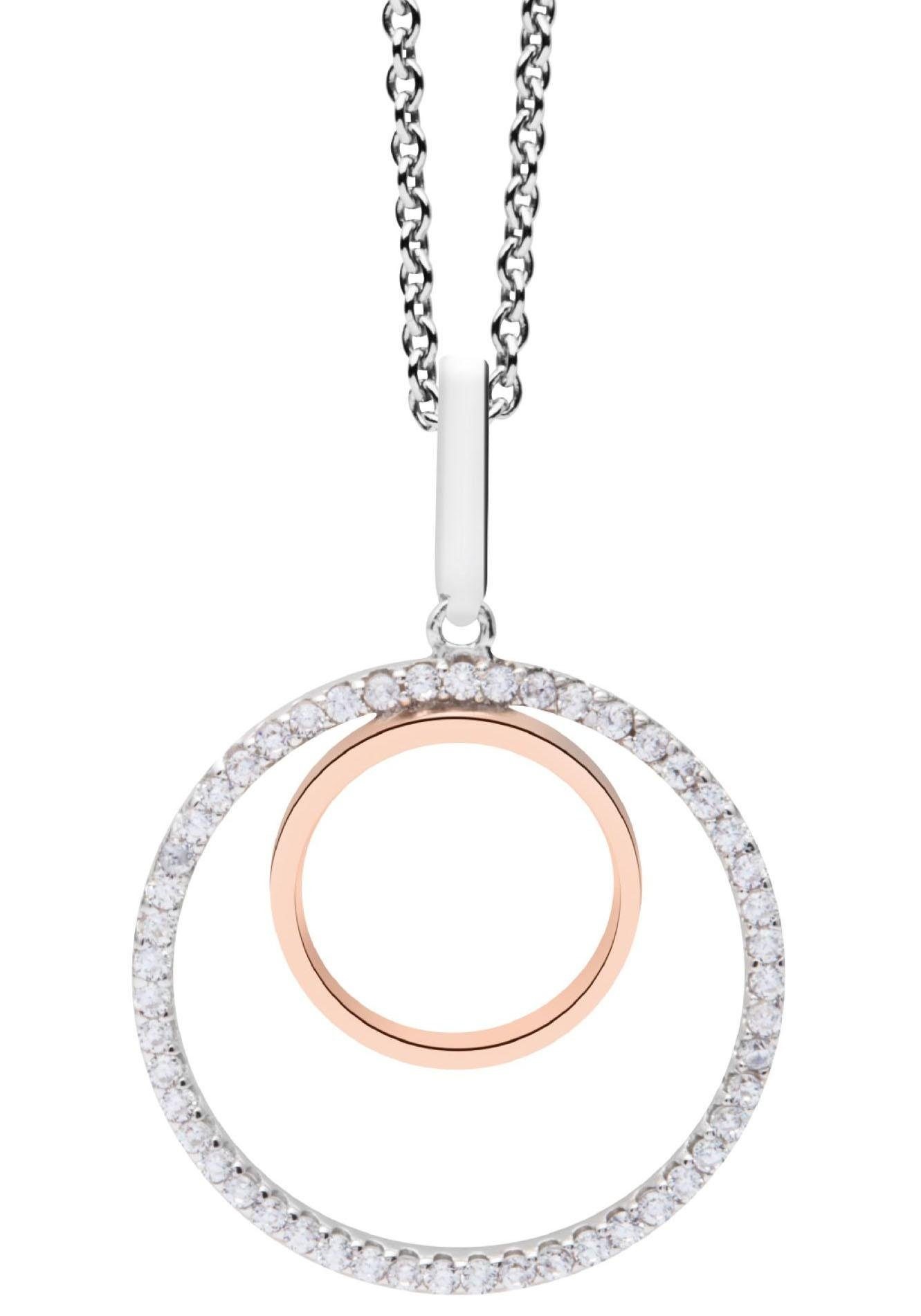 NANA KAY Kette mit Anhänger »Swinging Silver Kreise ST1556« mit Zirkonia