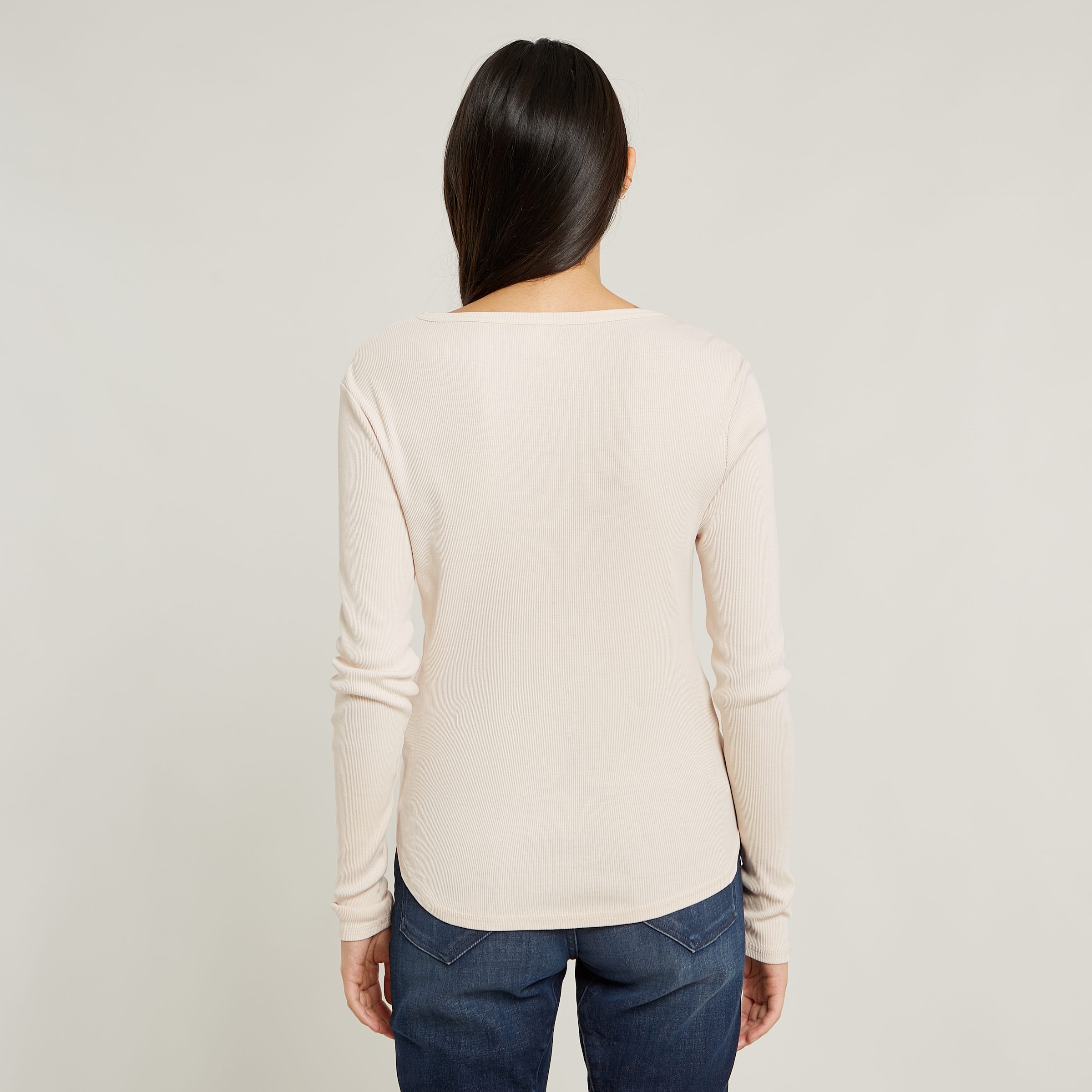 G-STAR Langarmshirt »Deep v slim«, mit Knopfverschluss