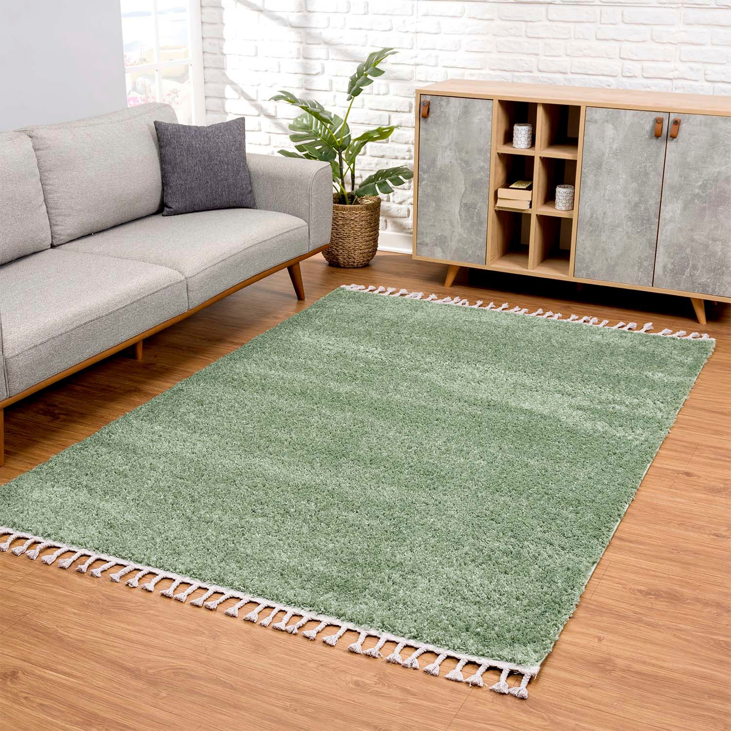 Carpet City Hochflor-Teppich »Pulpy 100«, rechteckig, sehr weich, mit  Fransen, uni, viele Größen, Wohnzimmer, Schafzimmer online kaufen