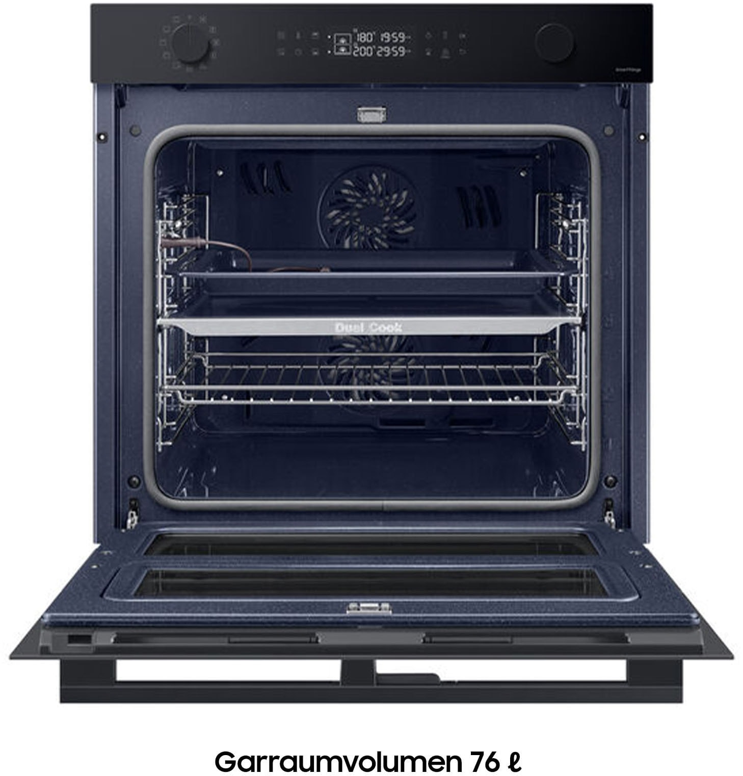 Samsung Einbaubackofen Serie 4 »NV7B45502AK/U1« mit Pyrolyse-Selbstreinigung Dual Cook Flex – Ein Ofen. Zwei Garräume. Flexible Tür.