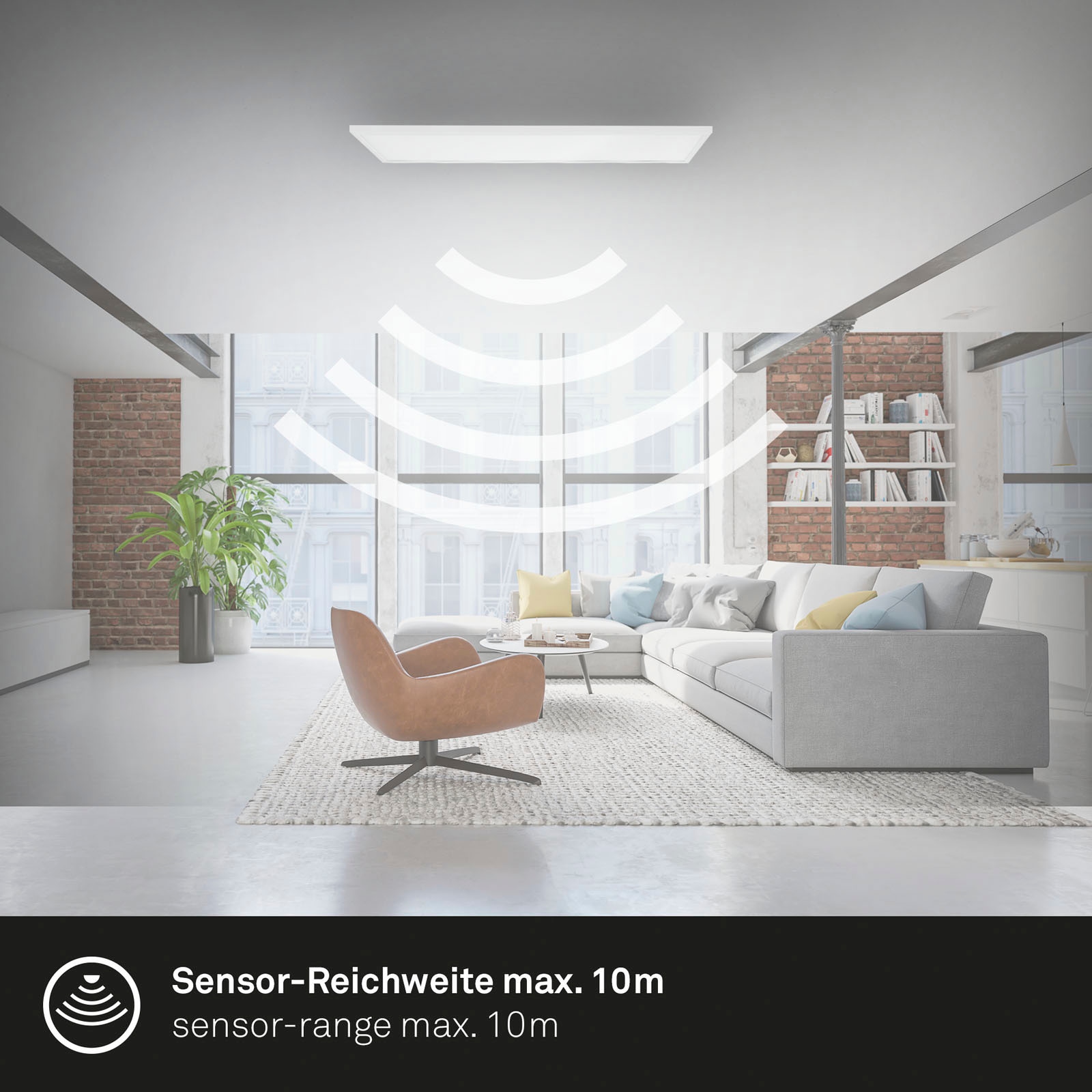 Briloner Leuchten LED Panel »7189016 Piatto«, Leuchtmittel LED-Board | LED fest integriert, Deckenlampe, 119,5x29,5x6,5cm, Weiß, 38W, Wohnzimmer, Schlafzimmer