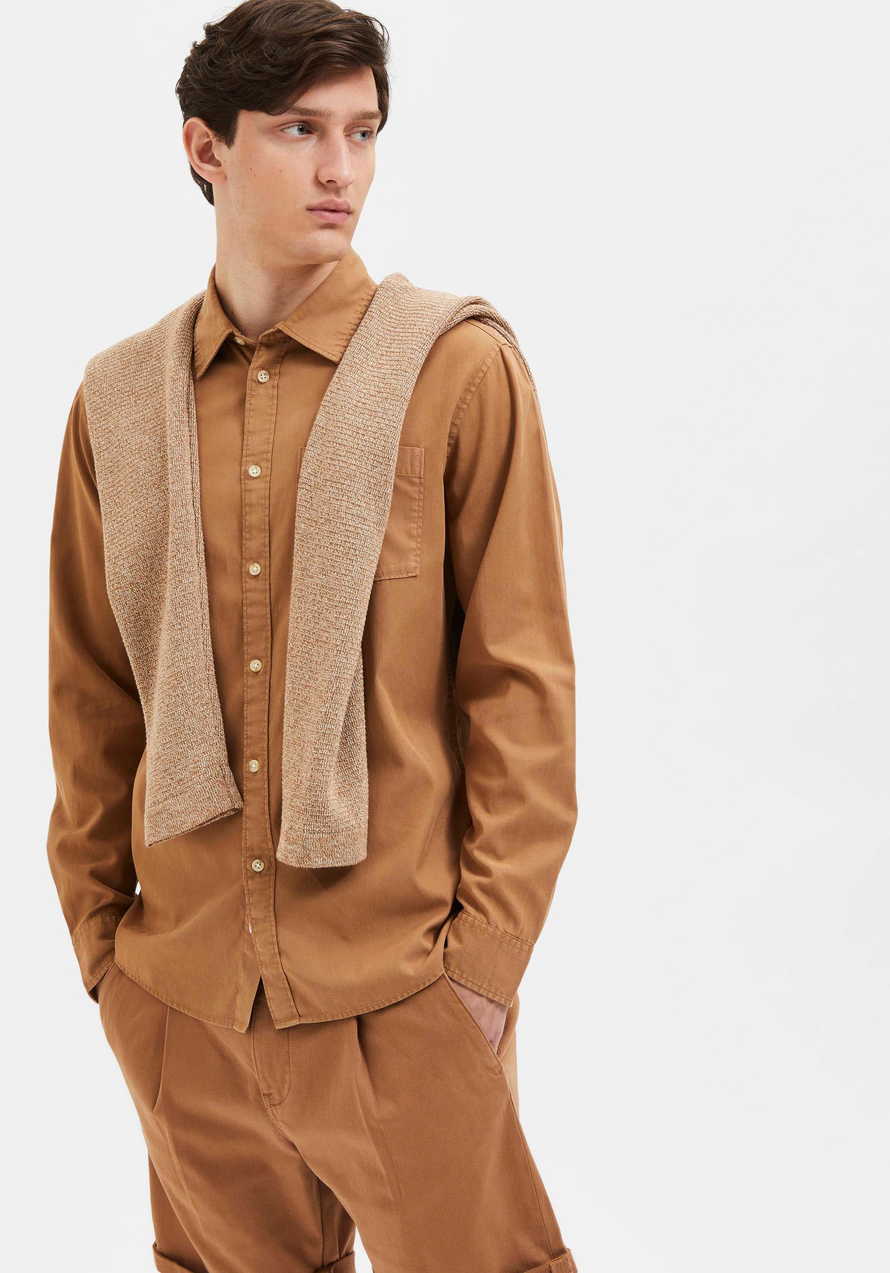 SELECTED HOMME Langarmhemd »SLHREGPASTEL-LINEN SHIRT LS W«
