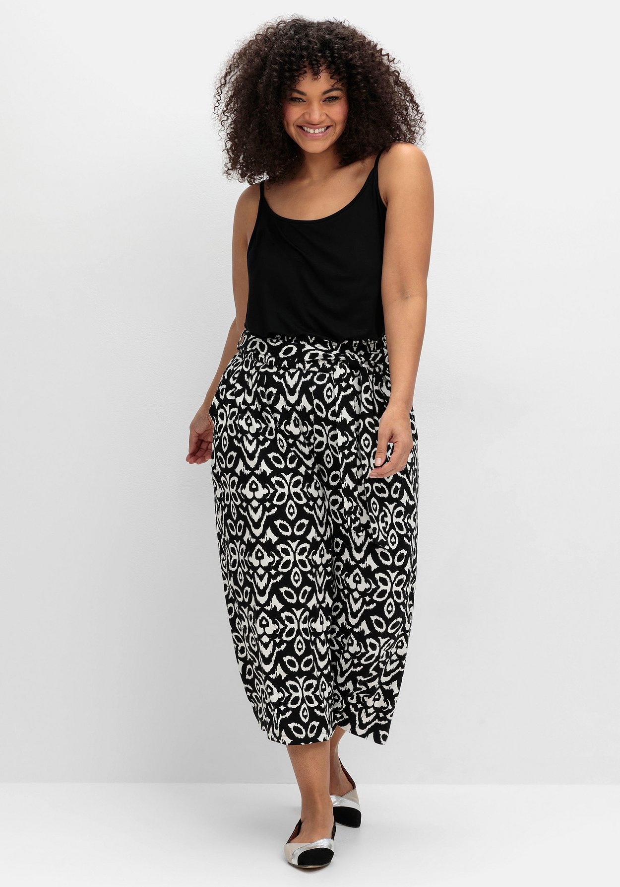 Sheego Culotte »7/8-Hose mit Smokbund und Ethnoprint«