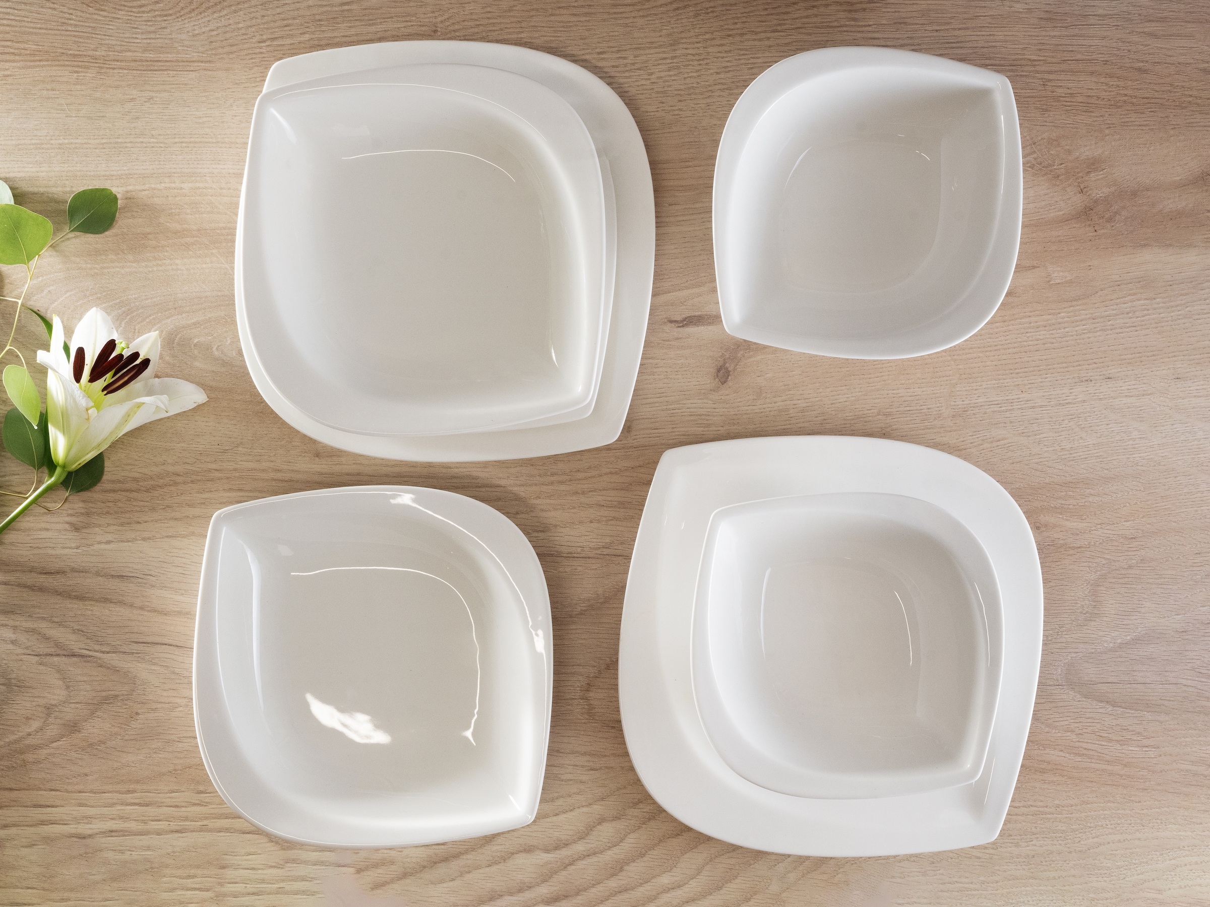 CreaTable Kombiservice »Melbourne«, (Set, 16 tlg.), extravagante Form