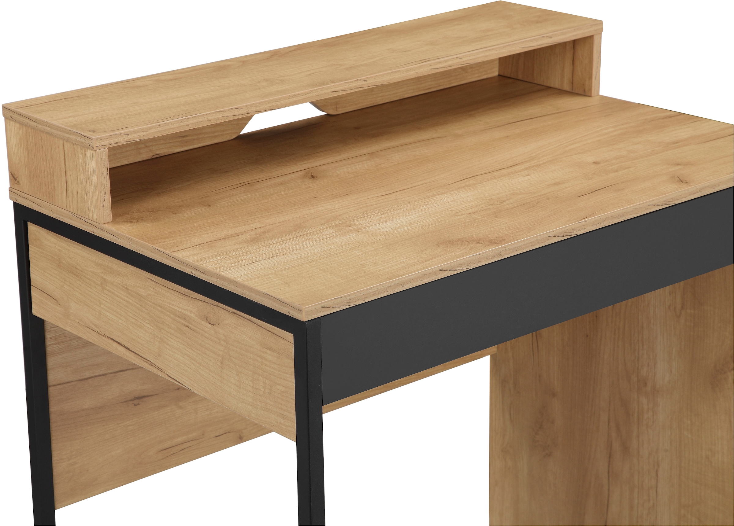 PLACES OF STYLE Schreibtisch »Moid, Computertisch in modernem Design« Breite 80 cm, mit Schublade, Kabeldurchlass & Metallkufe