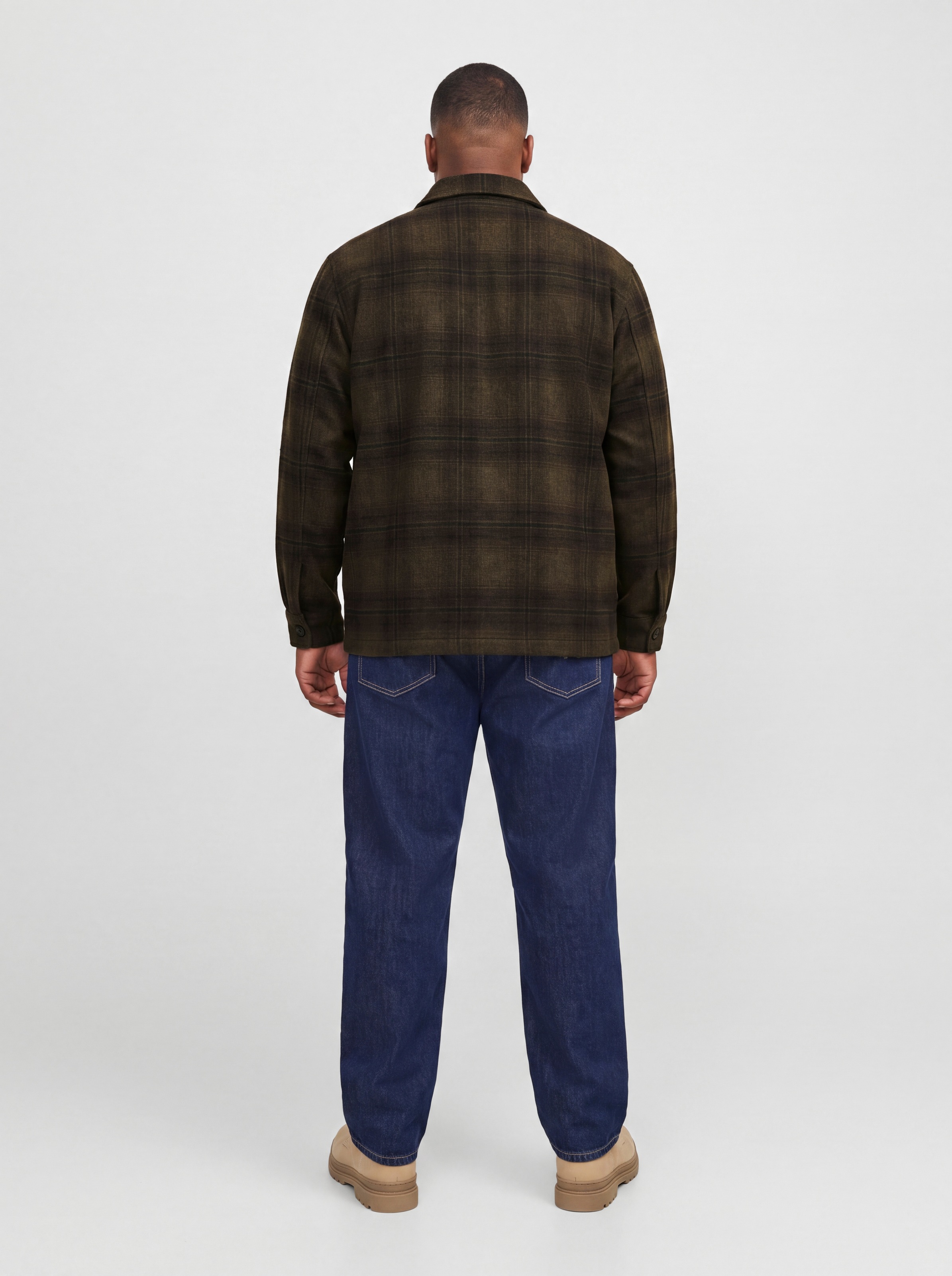 Jack & Jones PlusSize Langarmhemd »JJESOHO OLLIE OVERSHIRT LS SN PLS« Materialmix, regular fit