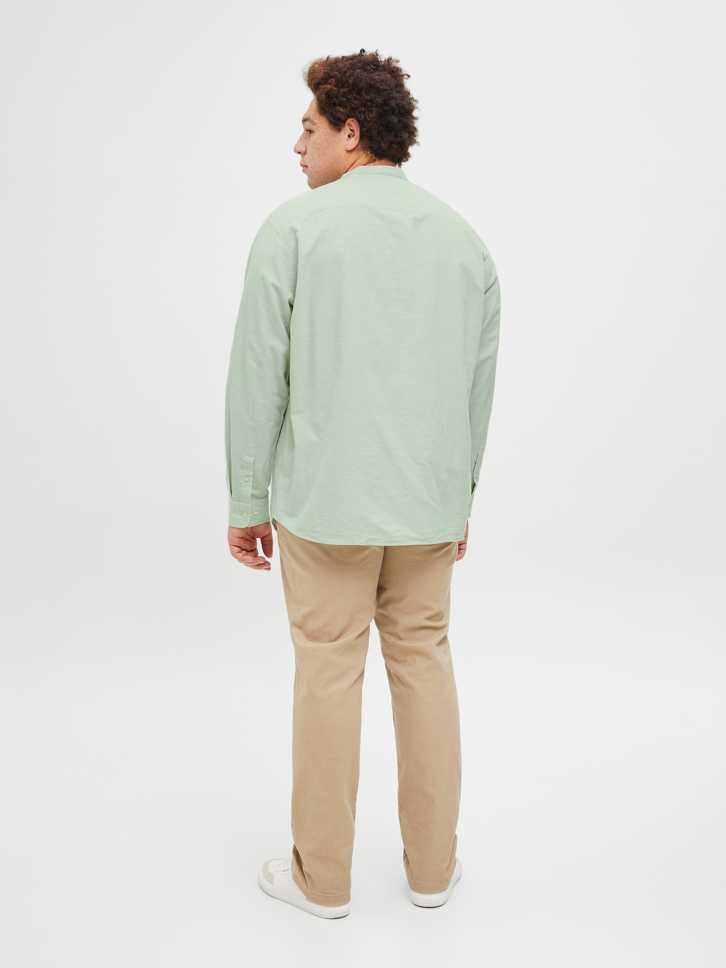 Jack & Jones PlusSize Langarmhemd »JJEBREEZE LINEN BLE BAND SHIRT LS SN PLS«