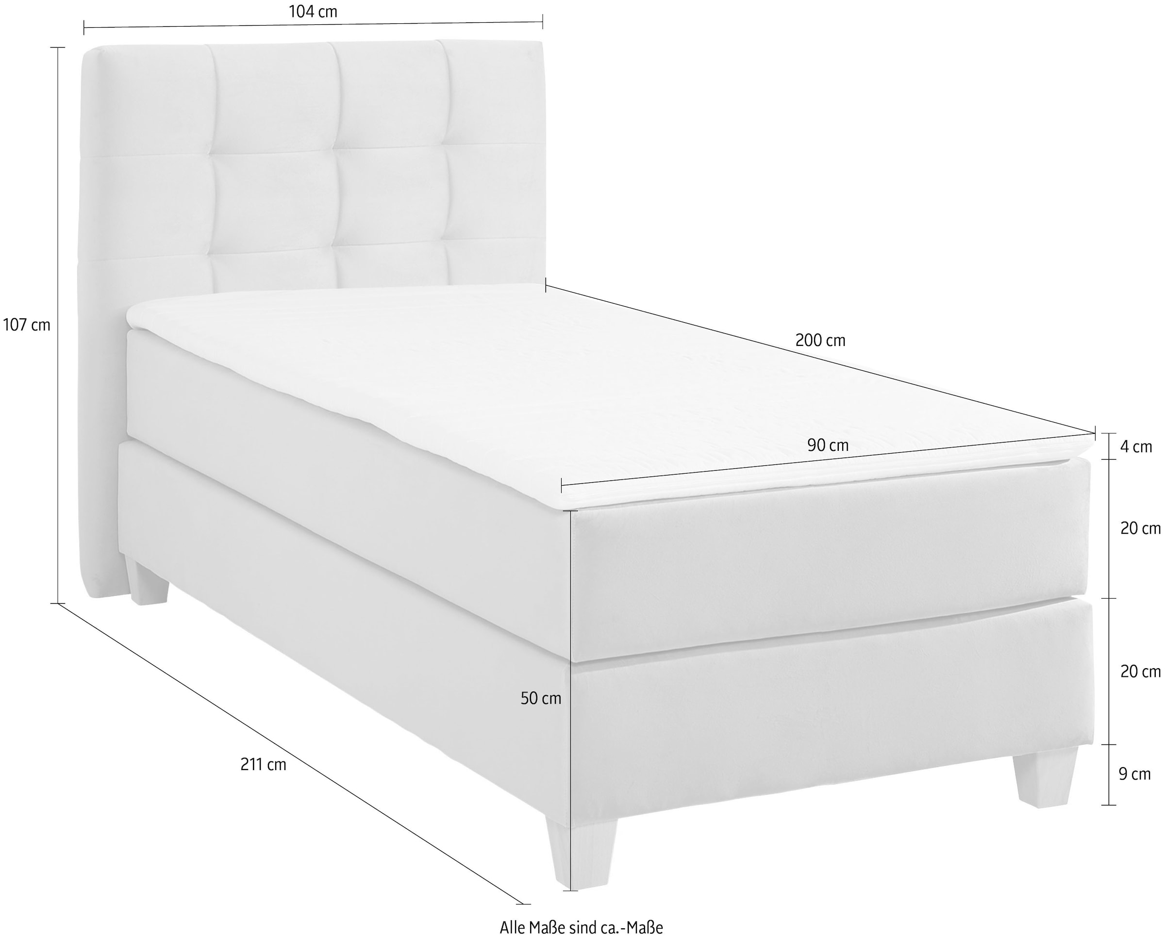 Home affaire Boxspringbett »Moulay« inkl. Topper, in  3 Härtegraden, TFK auch in Härtegrad 4