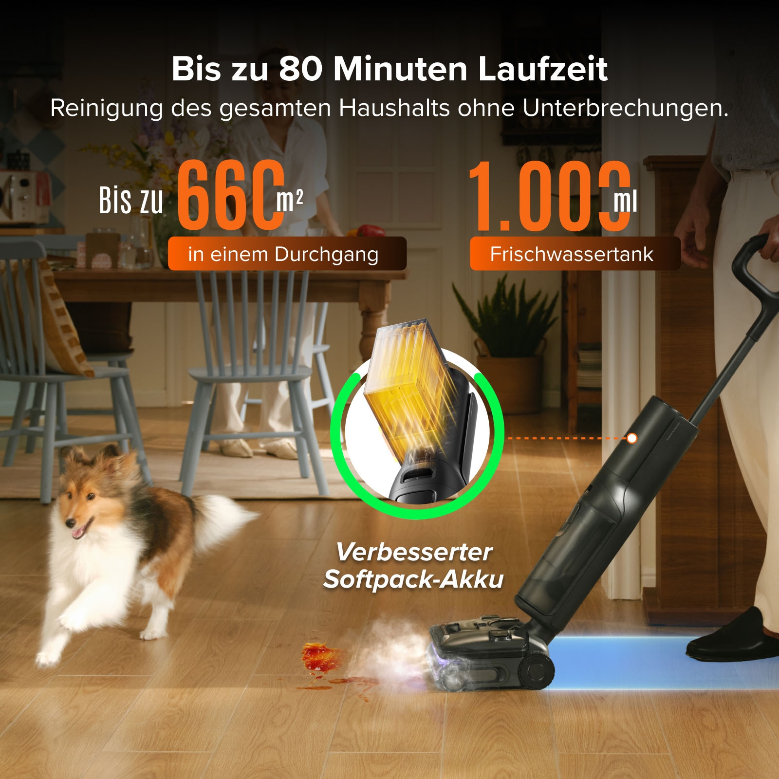Roborock Nass-Trocken-Sauger »F25 Steam-Kit, 25.000 Pa Saugkraft, Dampfreiniger« vier Reinigungsmodi, Lay-Flat-Reinigung, Selbstreinigung und Trocknung