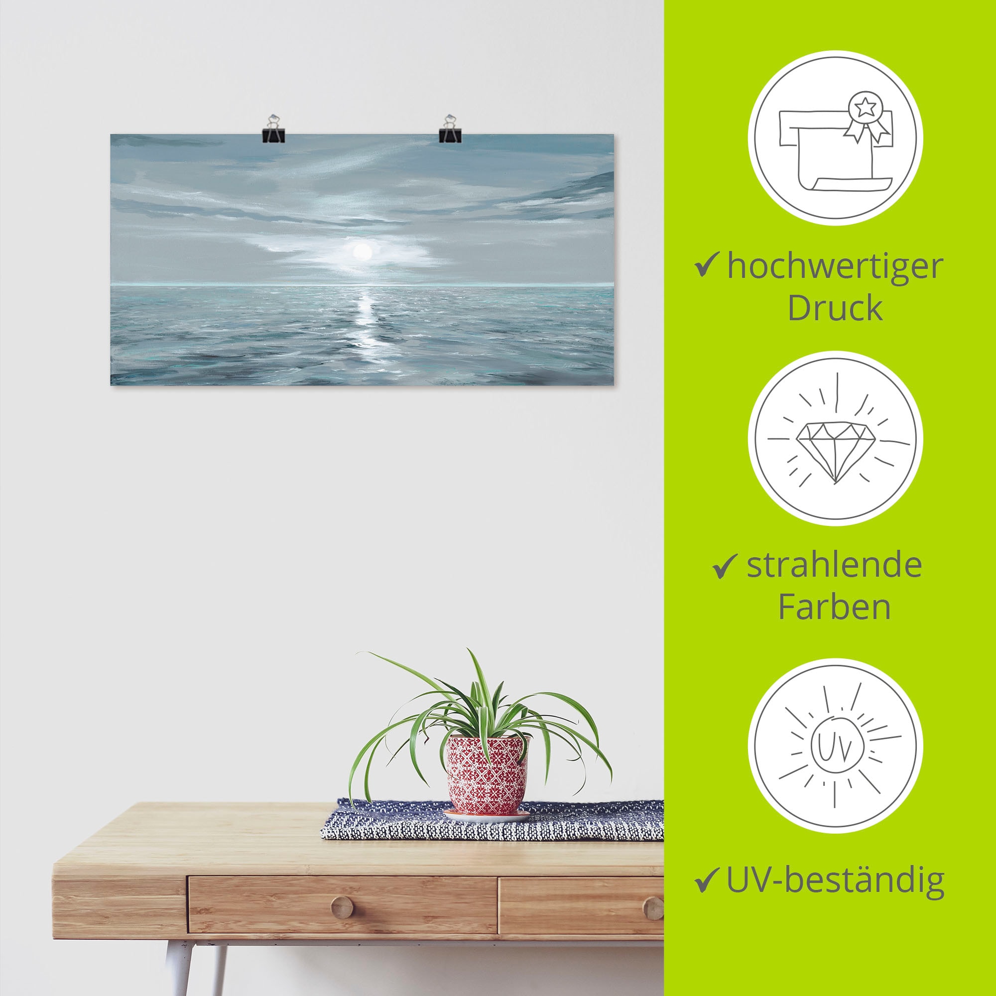 Artland Wandbild »Eisblaues Meer« Gewässer 1 Stk. tlg. als Leinwandbild, Poster in verschied. Größen