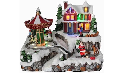 KONSTSMIDE Weihnachtshaus »Bahnhof, Weihnachtsdeko«, mit  Kristallweihnachtsbaum, Animation und 8 Weihnachtsliedern online kaufen