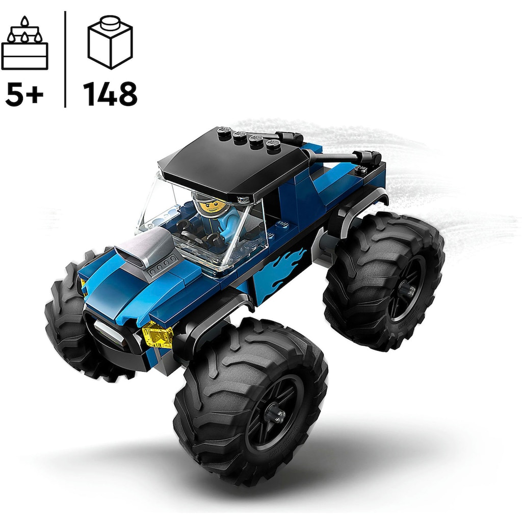 LEGO® Konstruktionsspielsteine »Blauer Monstertruck (60402), LEGO City«, (148 St.), Made in Europe