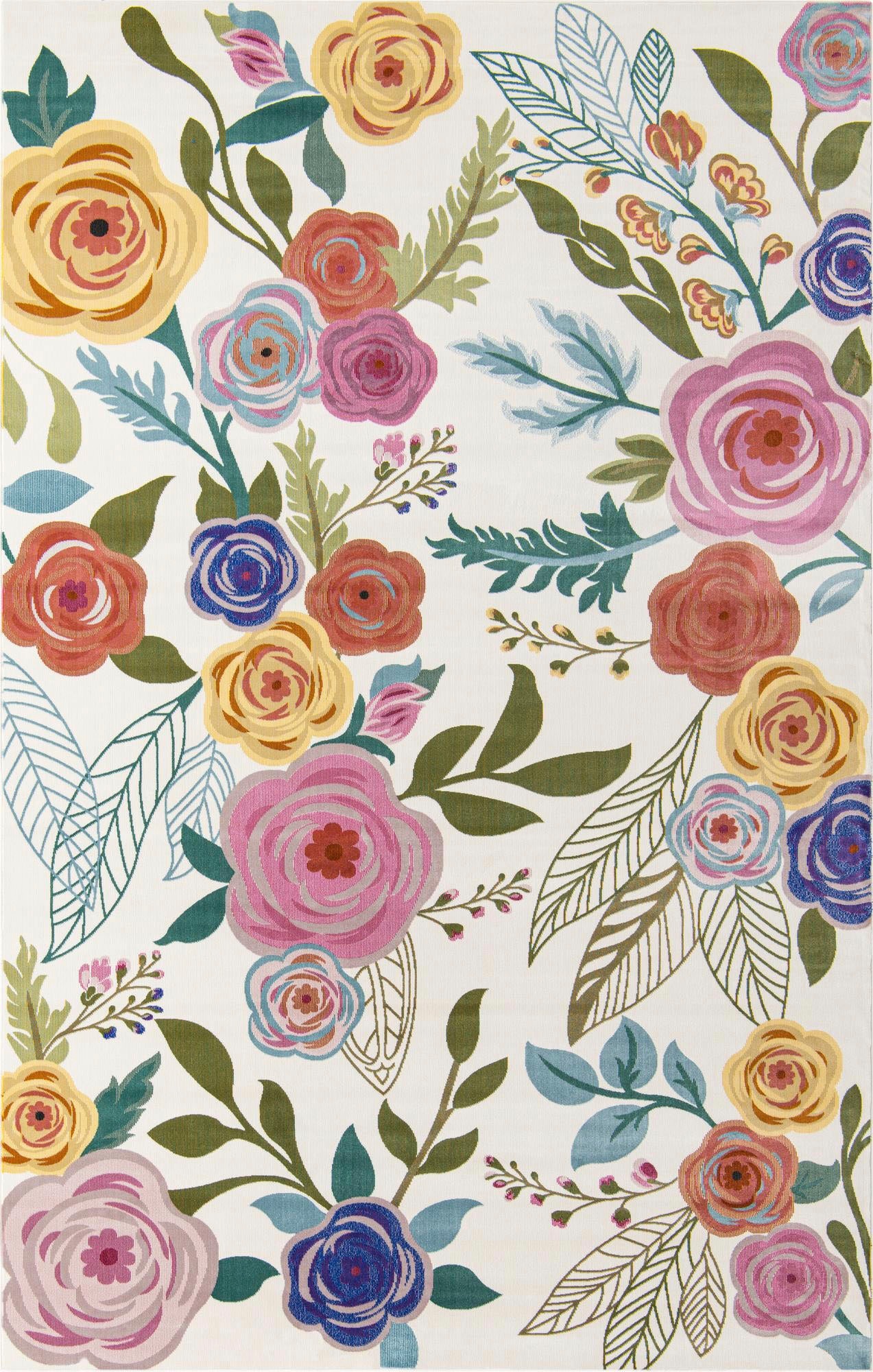 Myflair Möbel & Accessoires Teppich »Sunshine«, rechteckig, 8 mm Höhe, Kurzflor, gewebt, Blumen Design, ideal im Wohnzimmer & Schlafzimmer