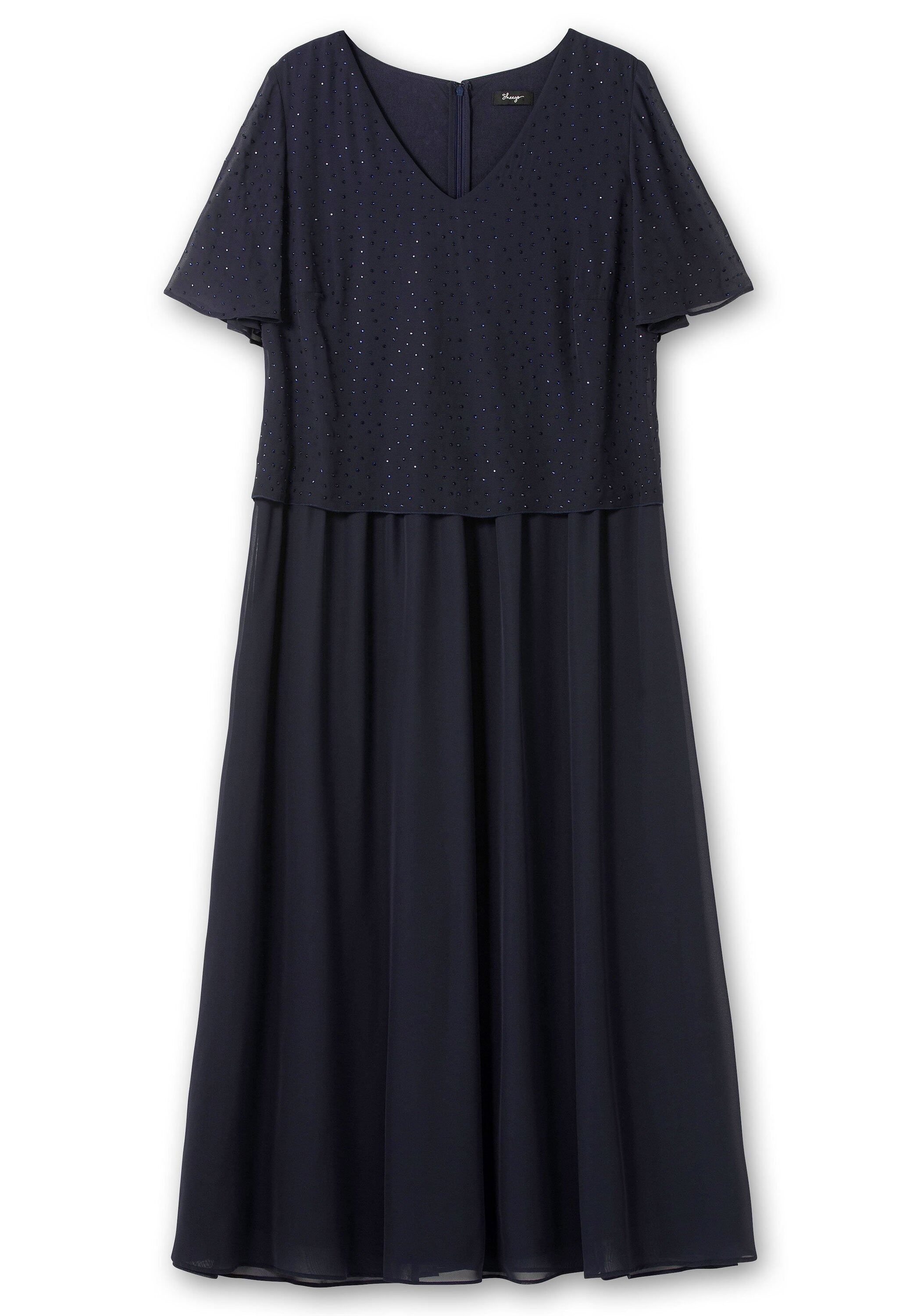 Sheego Abendkleid »Chiffonkleid im Lagenlook, mit Schmucksteinen«