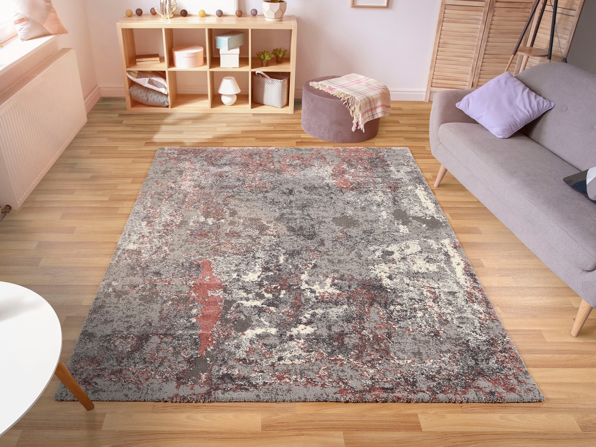 OCI DIE TEPPICHMARKE Teppich »Juwel Liray«, rechteckig, 20 mm Höhe, Kurzflor, Wohnzimmer, Marmor Optik, Hoch Tief Effekt