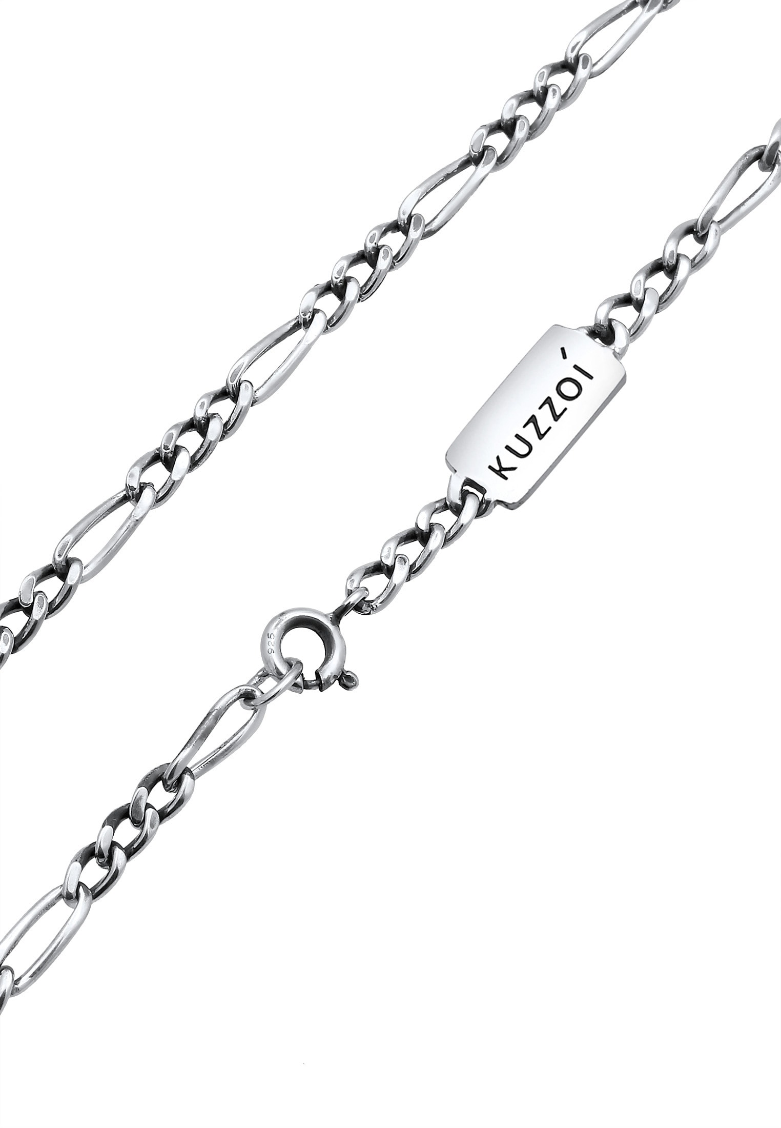 Kuzzoi Silberkette »Halskette Herrn Figaro Oxidiert Massiv Mann 925 Silber«