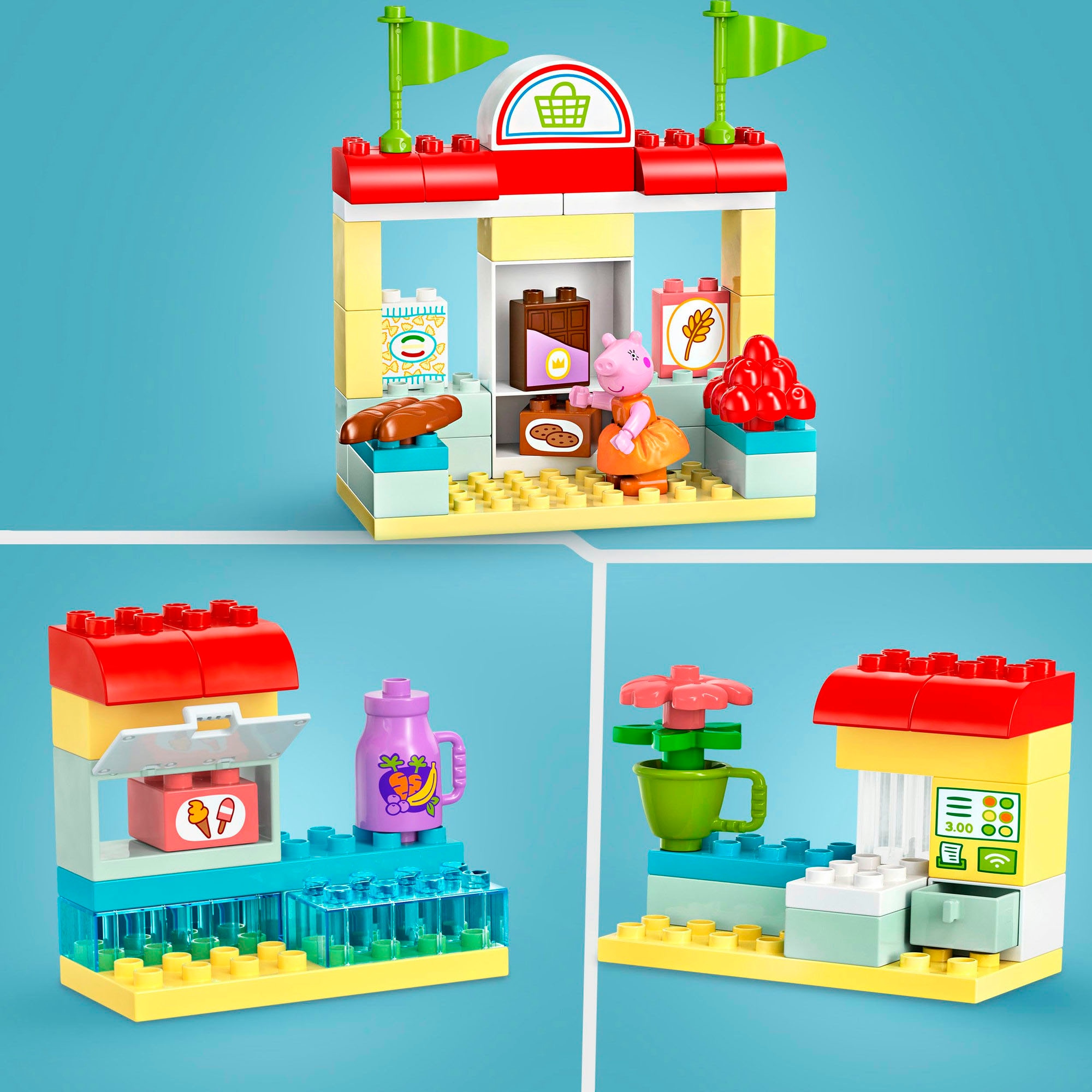 LEGO® Konstruktionsspielsteine »Peppas Supermarkt (10434), LEGO DUPLO Peppa Pig«, (70 St.), Made in Europe