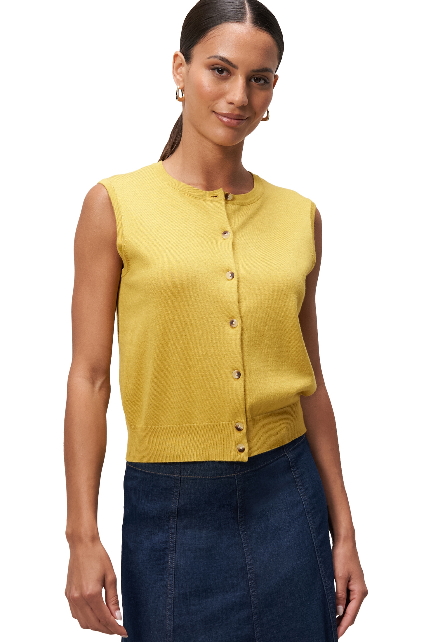 Zero Strickjacke »Feinstrickweste mit Knopfleiste«