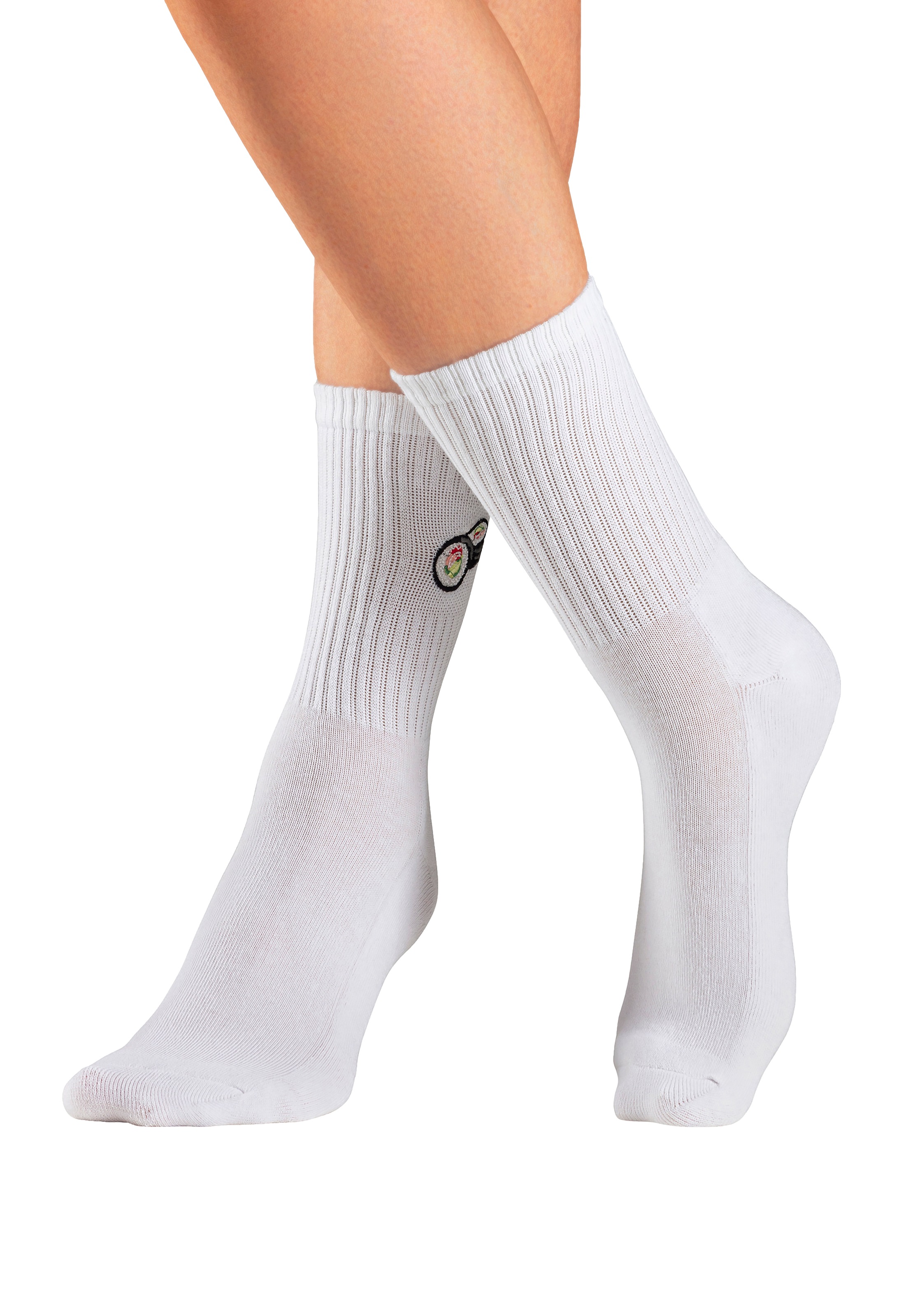 LASCANA Tennissocken, (Packung, 3 Paar), mit Frotteesohle und Stickerei