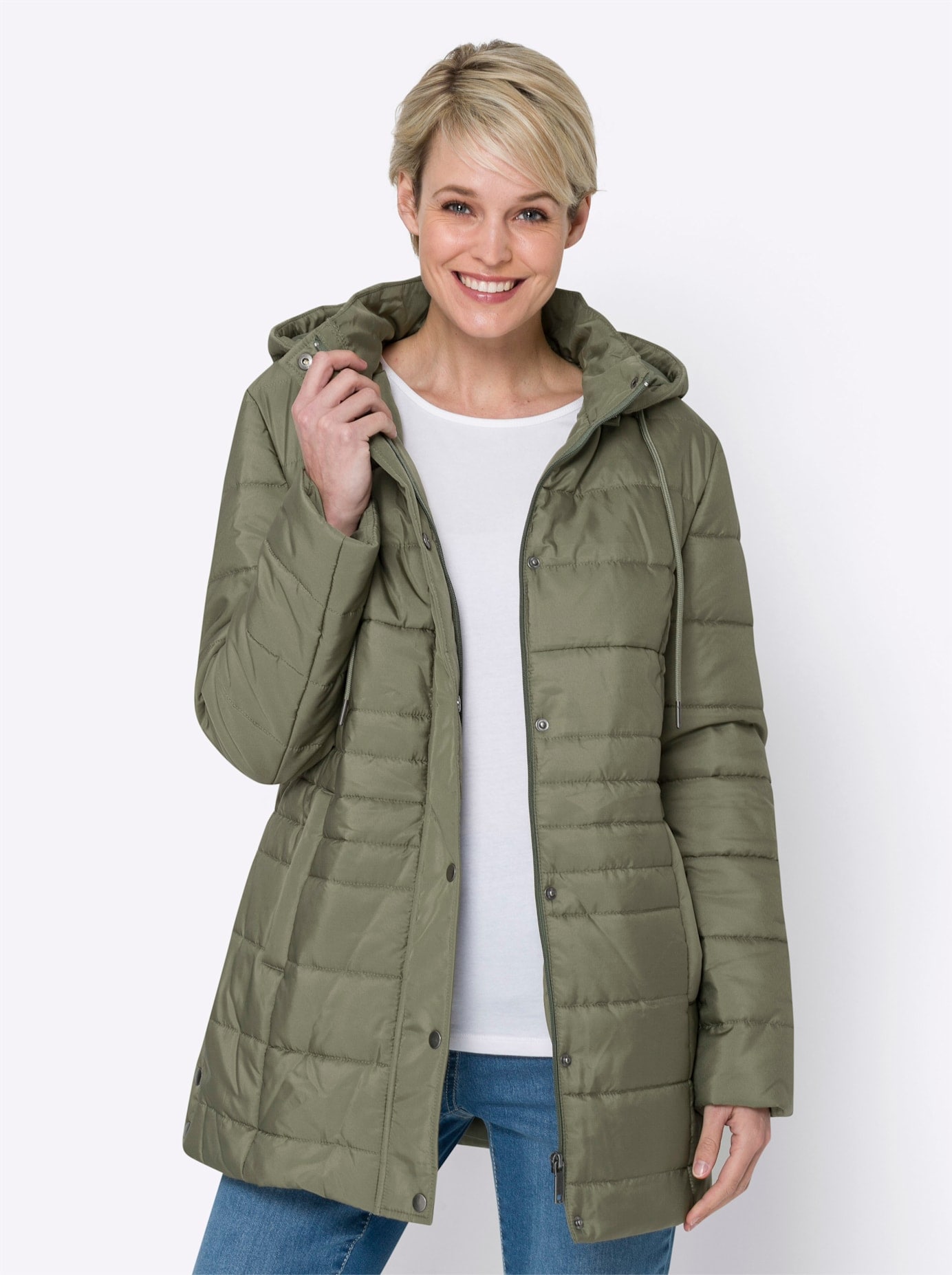 Classic Basics Steppjacke, mit Kapuze