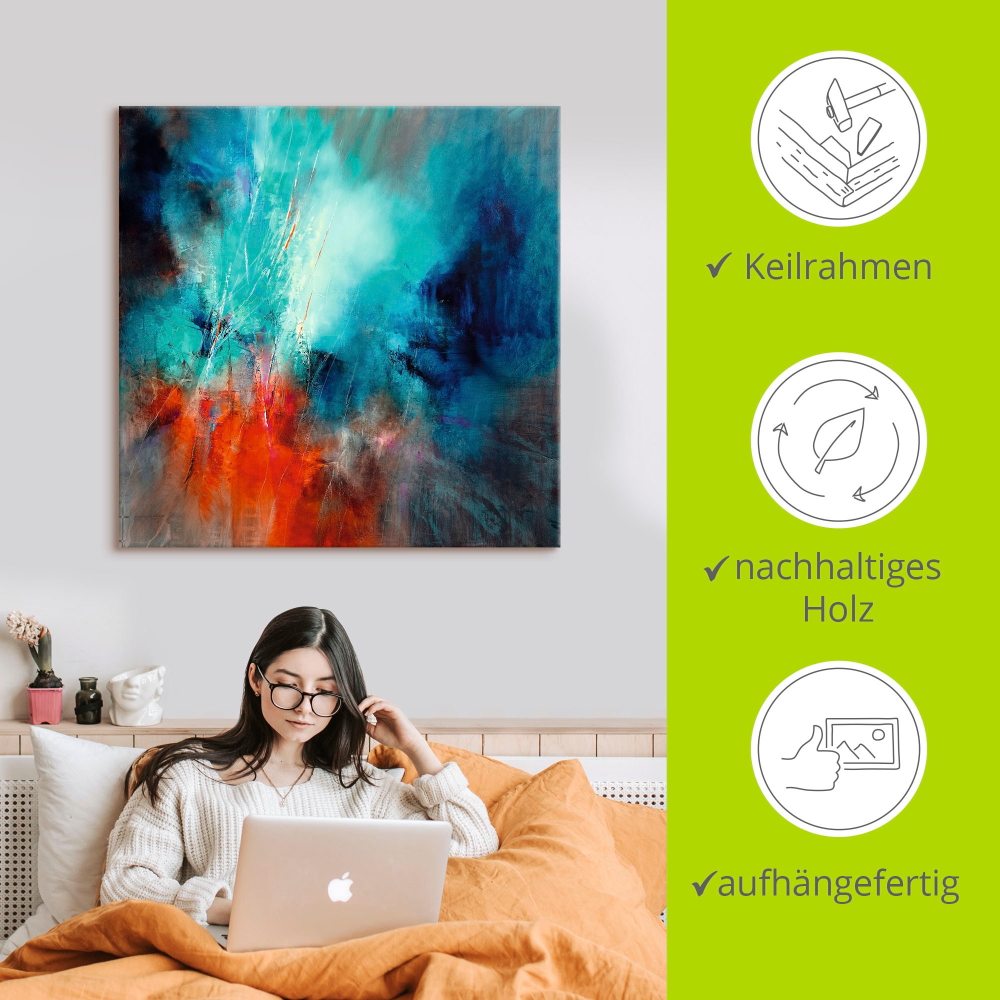 Artland Wandbild »Frühling im Eistobel« Gegenstandslos 1 Stk. tlg. als Alubild, Leinwandbild in verschied. Größen