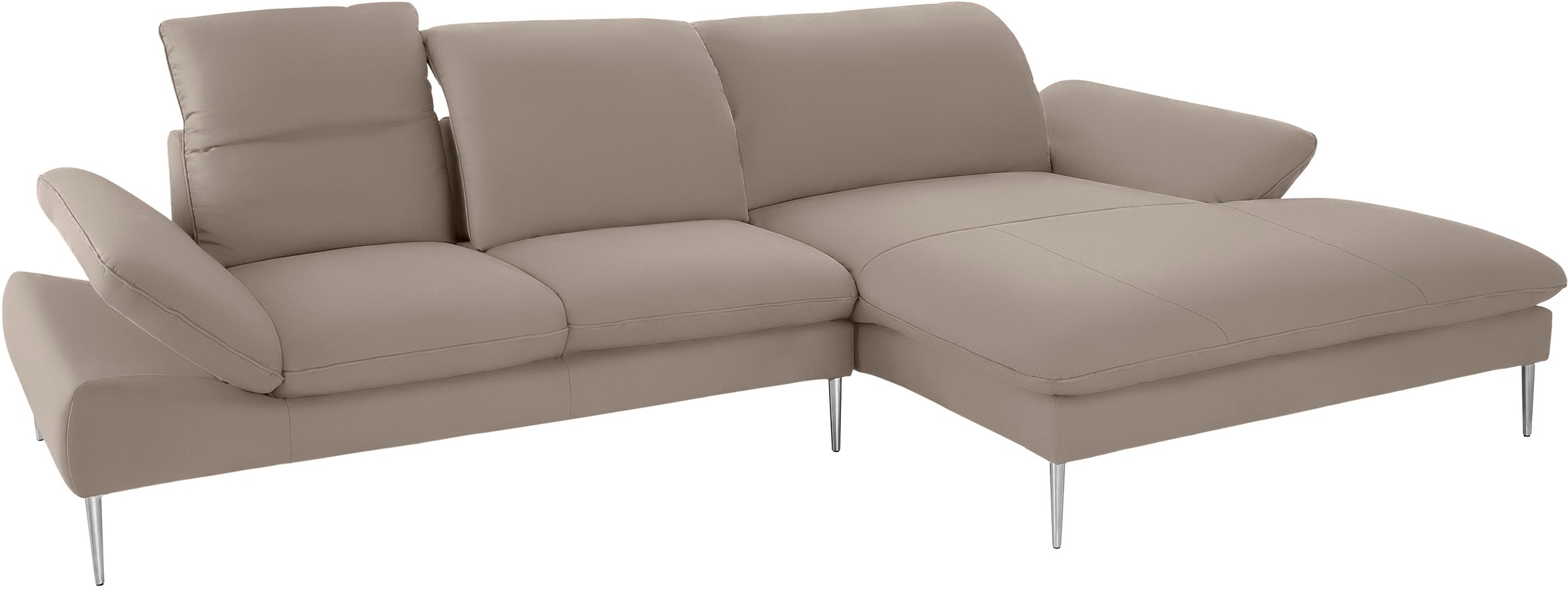 W.SCHILLIG Ecksofa »enjoy&MORE, Designsofa, bequem, zeitlos und elegant, L-Form«, mit Sitztiefenverstellung, Füße Chrom glänzend, Breite 340 cm