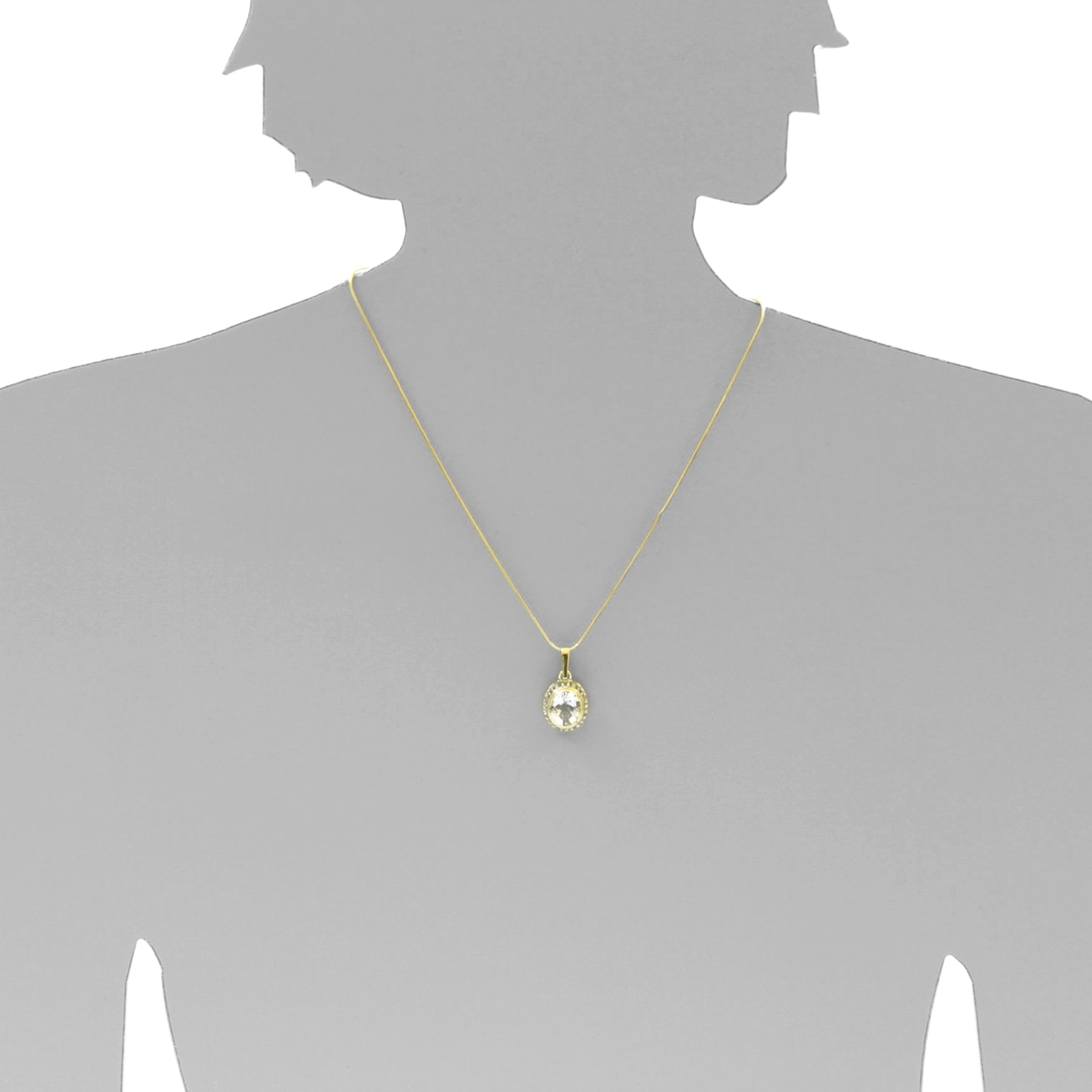 OSTSEE-SCHMUCK Kette und Anhänger Set »- Erna - Gold 333/000 - Aquamarin«